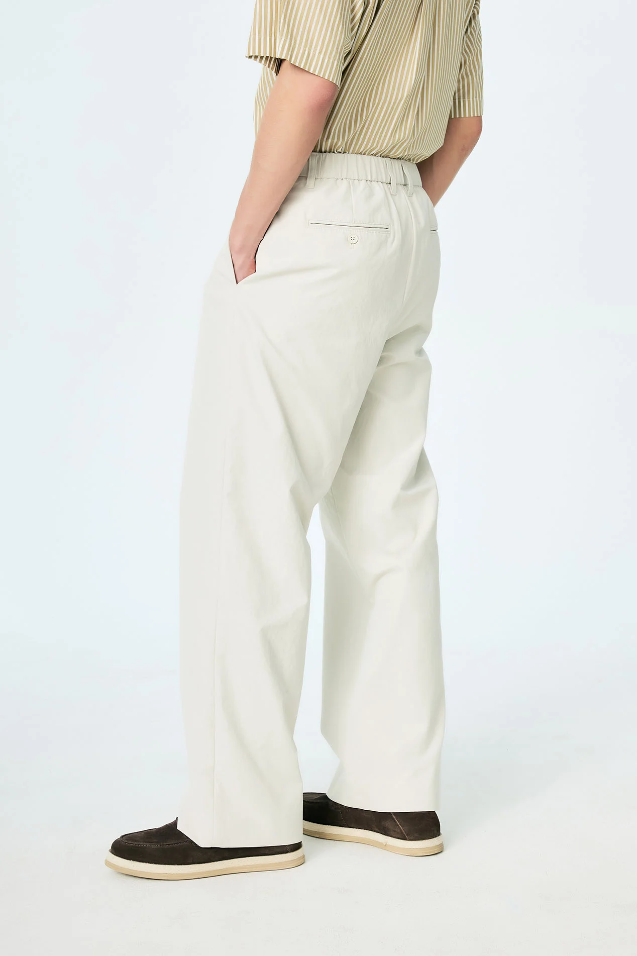 Wide-Leg Drawstring Twill Pants - Image 3