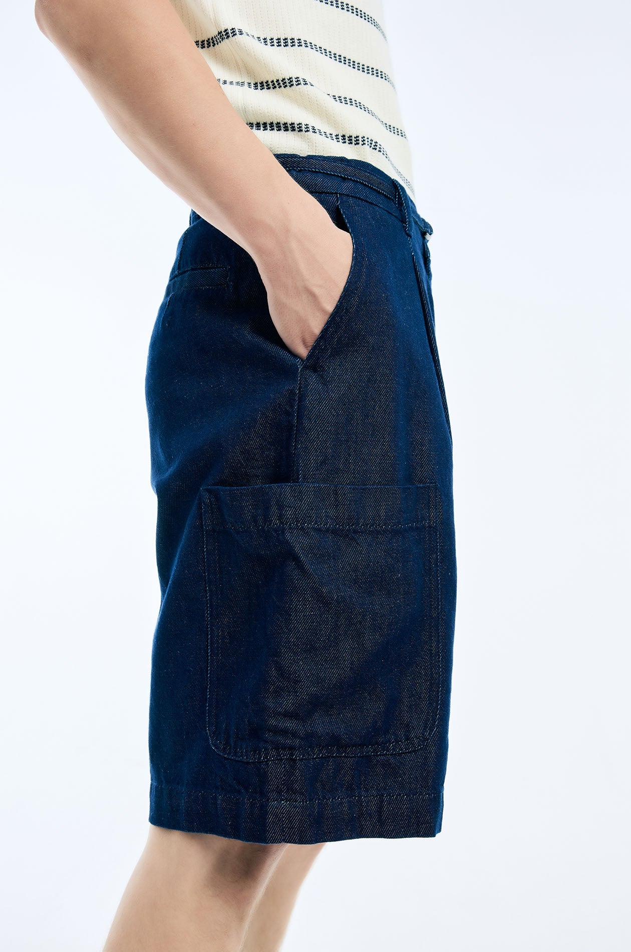 Denim Cargo Bermuda Shorts - Image 3