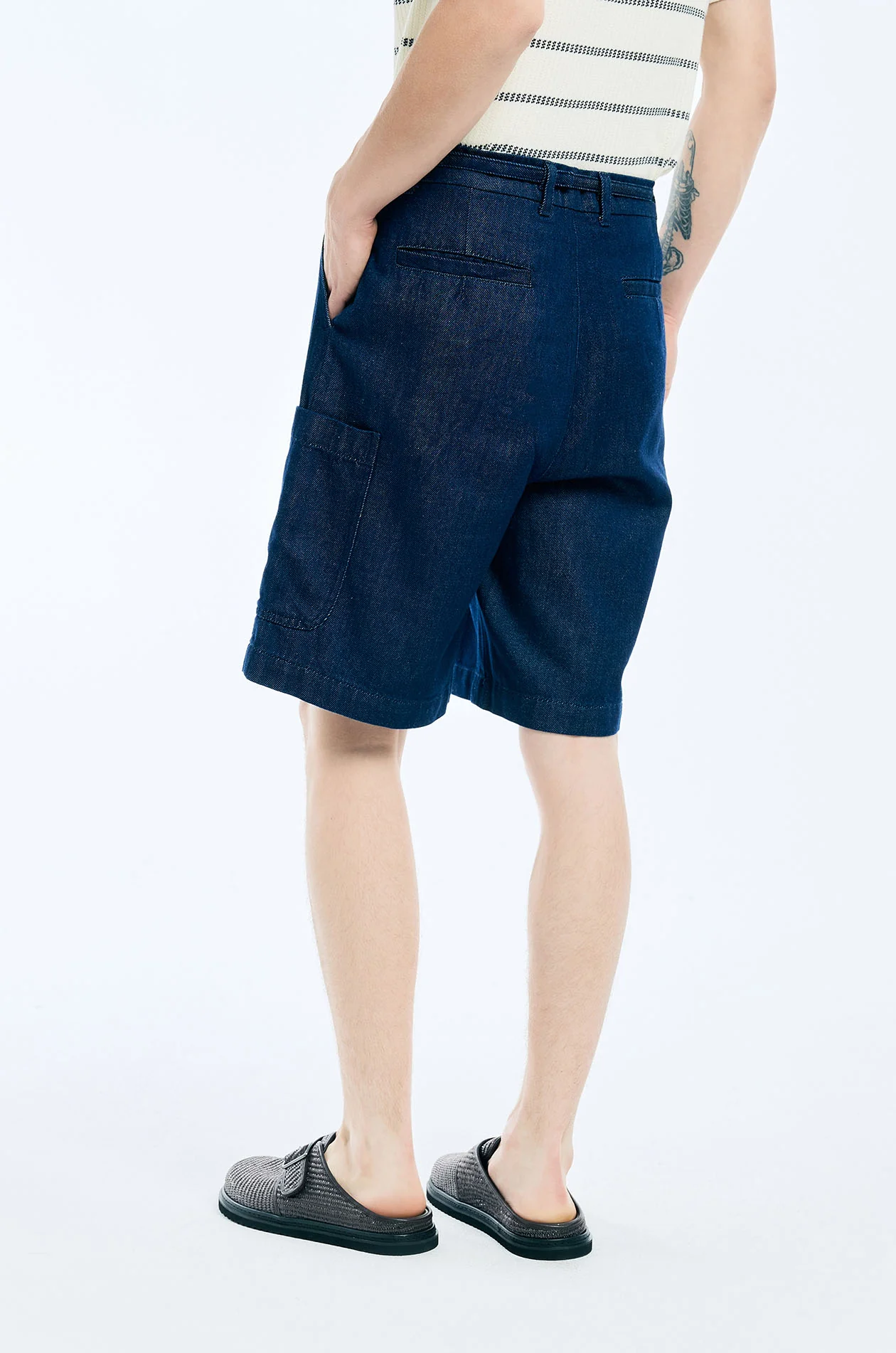 Denim Cargo Bermuda Shorts - Image 4