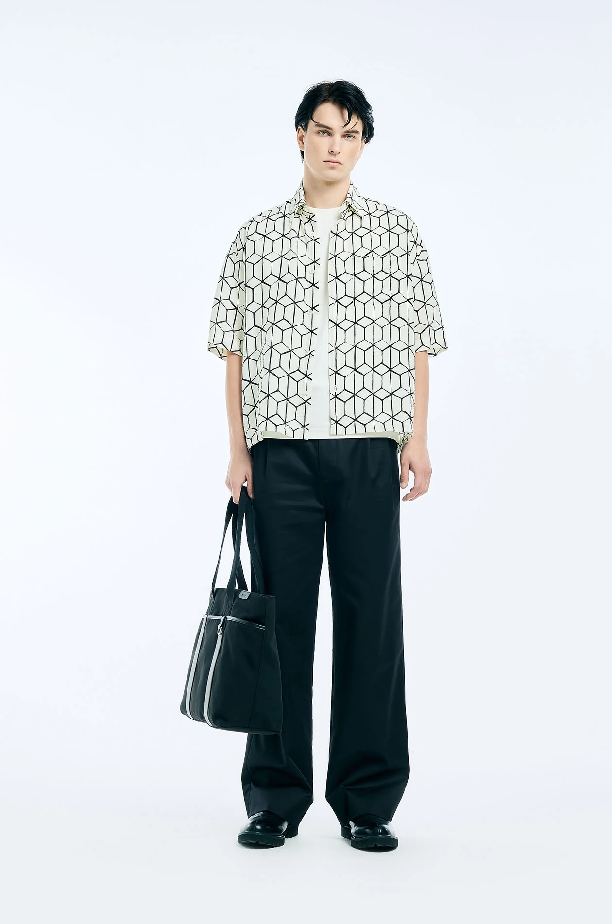 Tessellation Printed Crinkled Shirt - Image 5