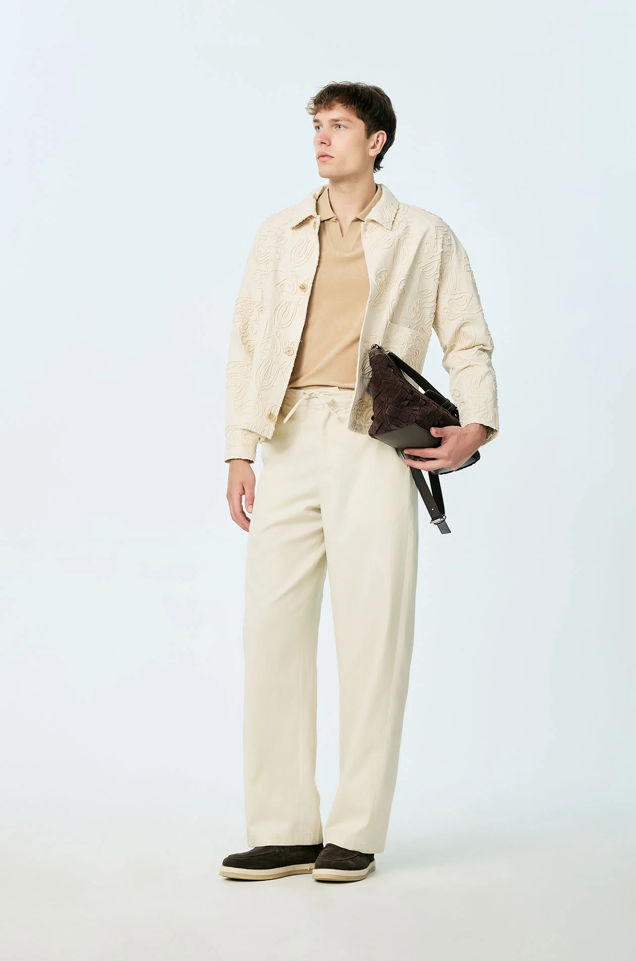 Open-Collar Toweling Polo