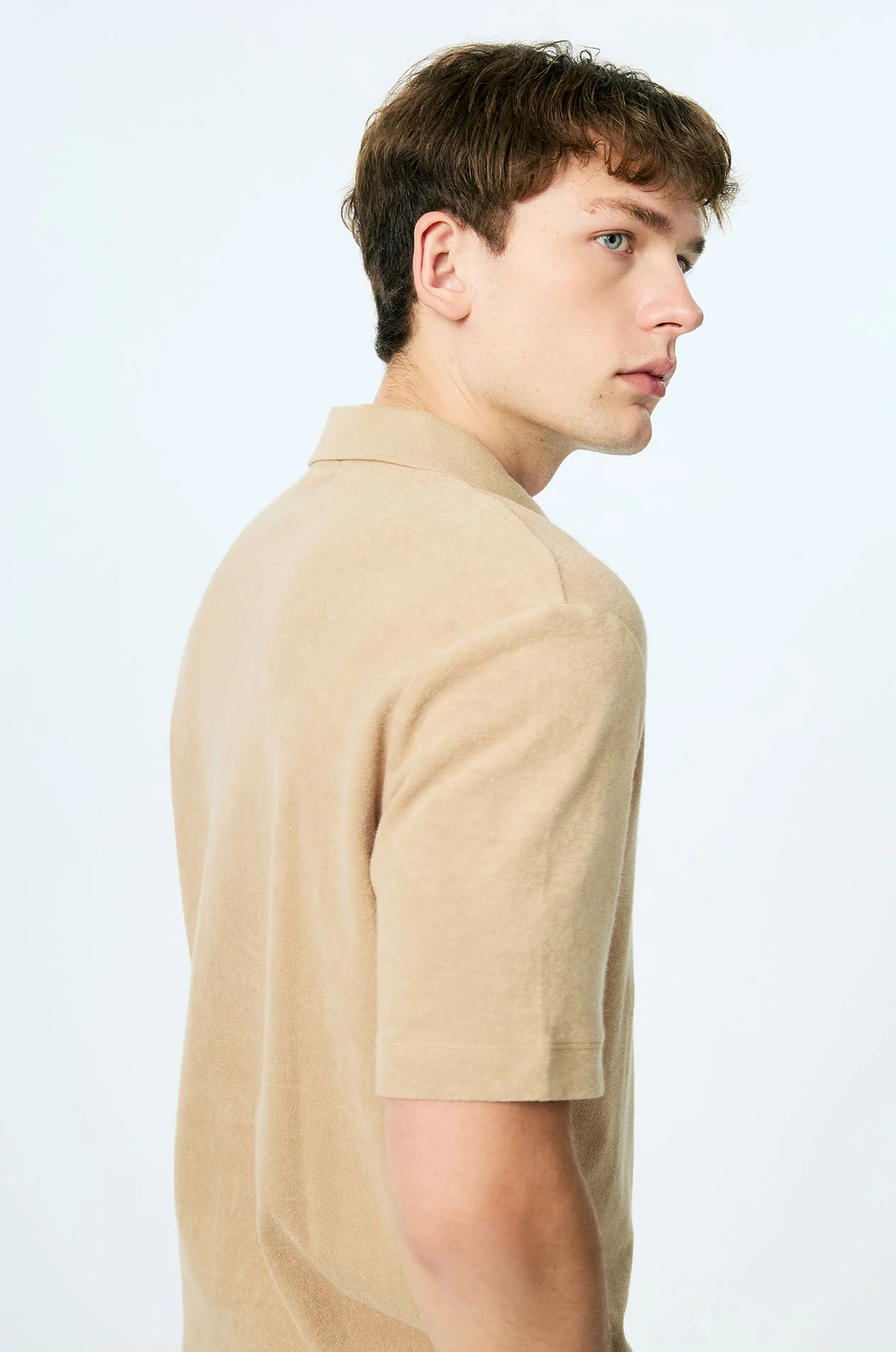 Open-Collar Toweling Polo - Image 4
