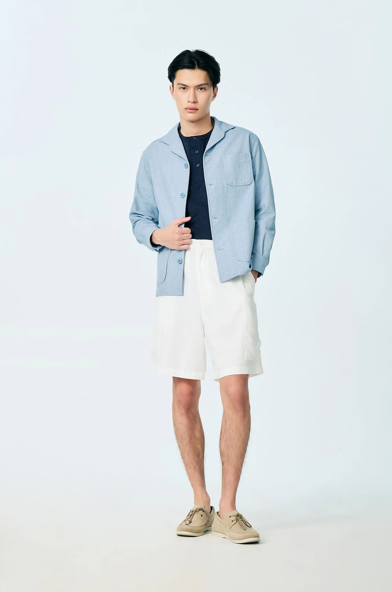 Linen Blend Cargo Shorts - Image 4