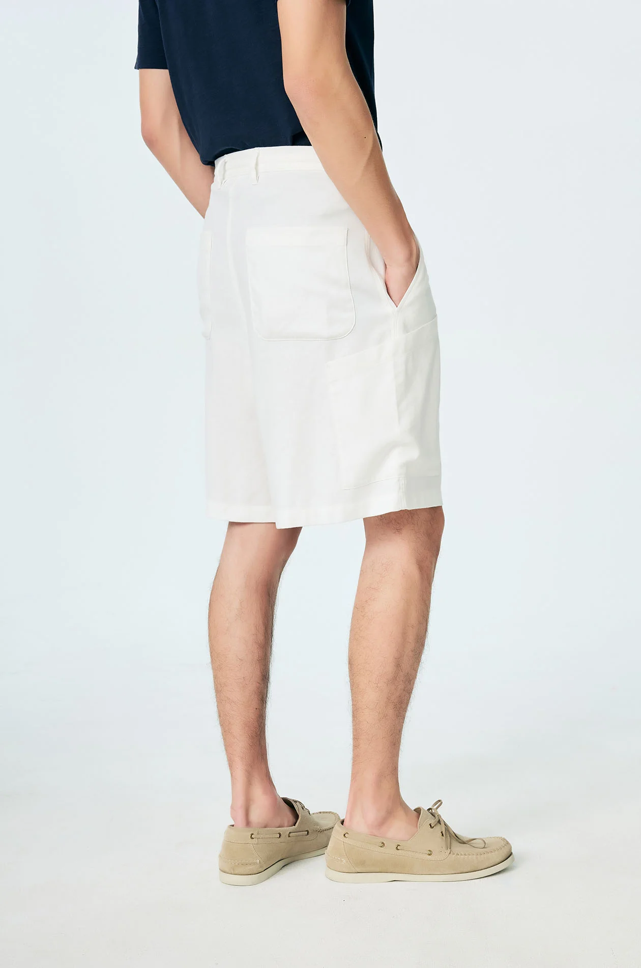 Linen Blend Cargo Shorts - Image 6