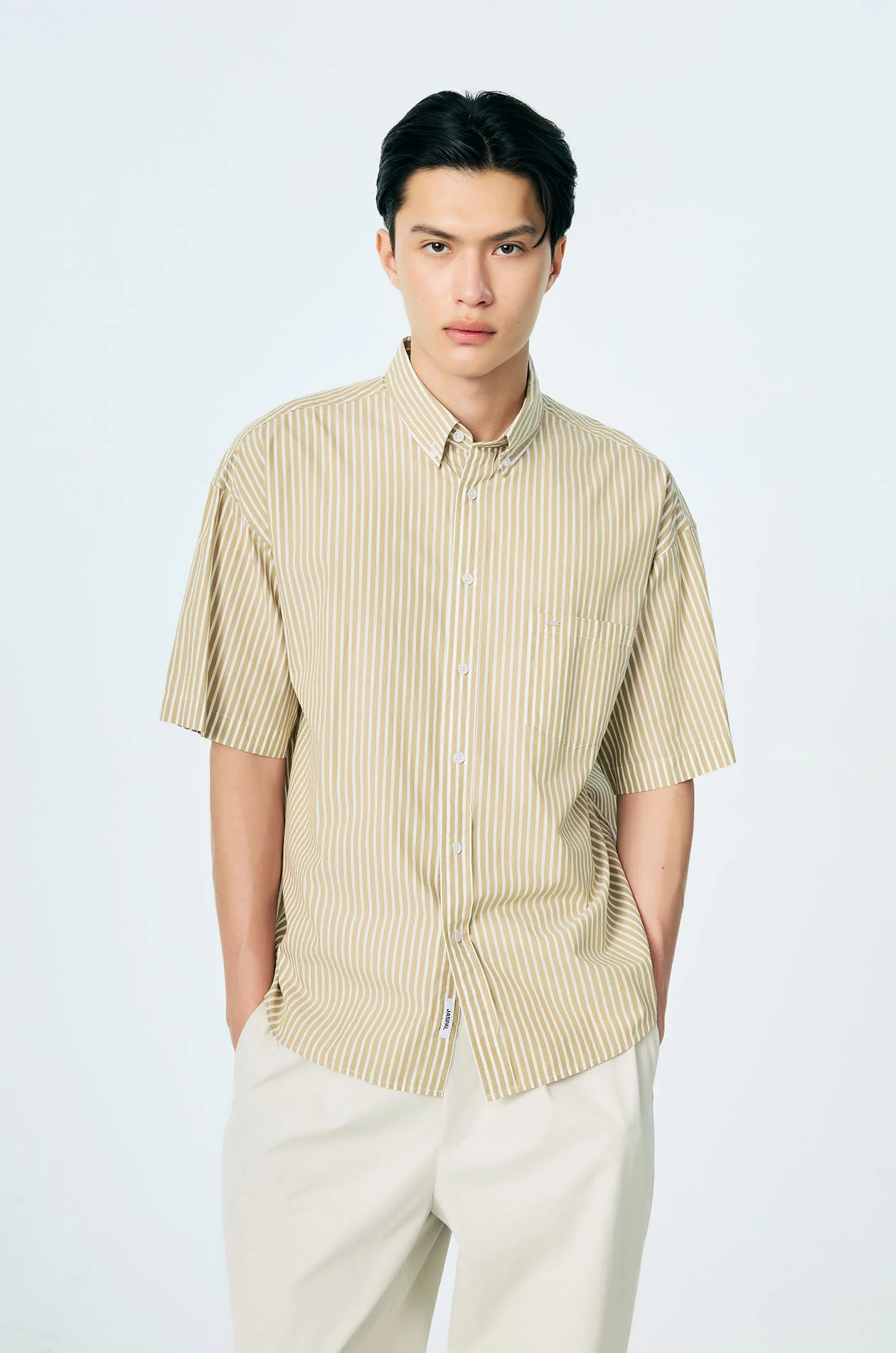 Striped Oversized Button-Down Shirt - Image 6