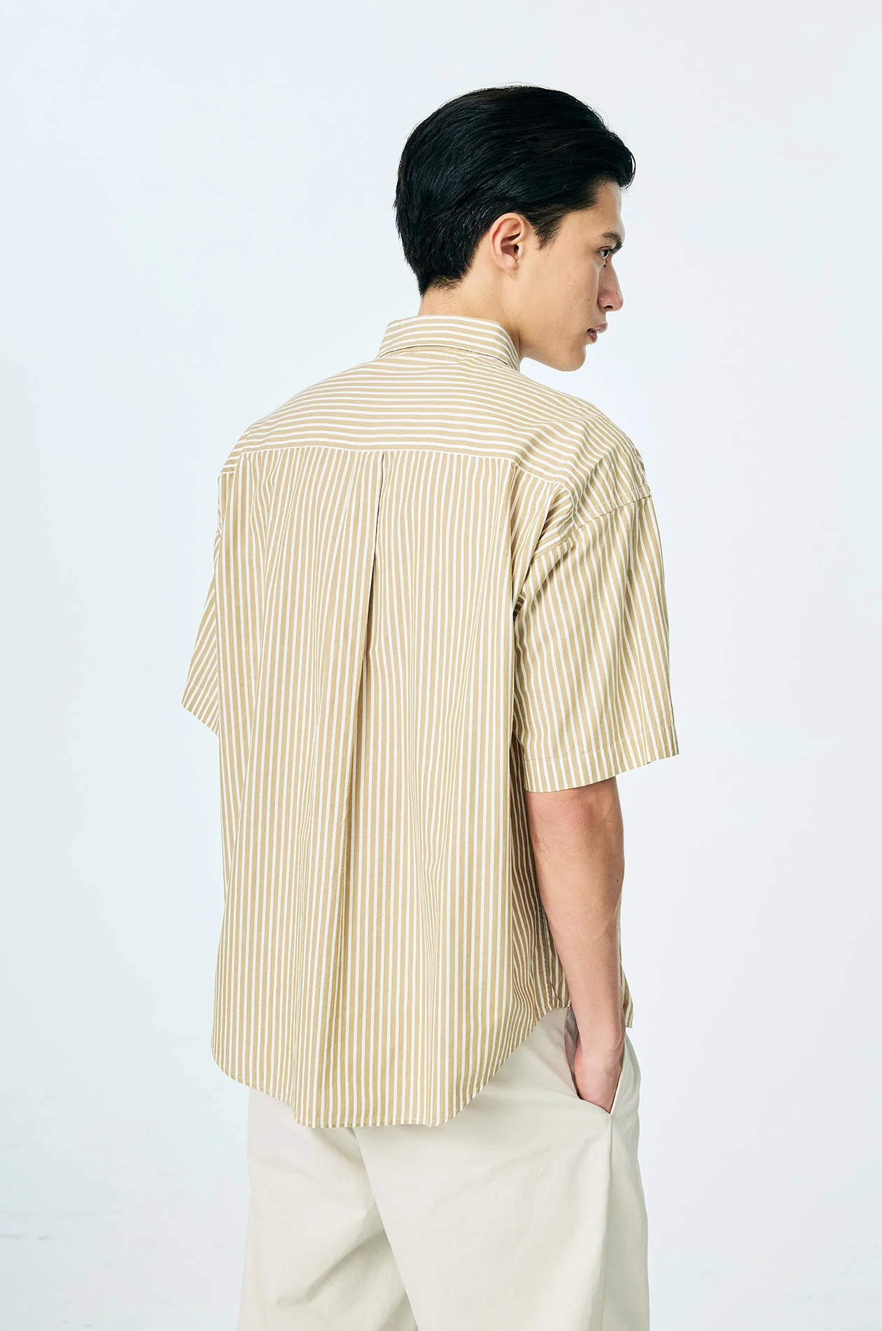 Striped Oversized Button-Down Shirt - Image 8