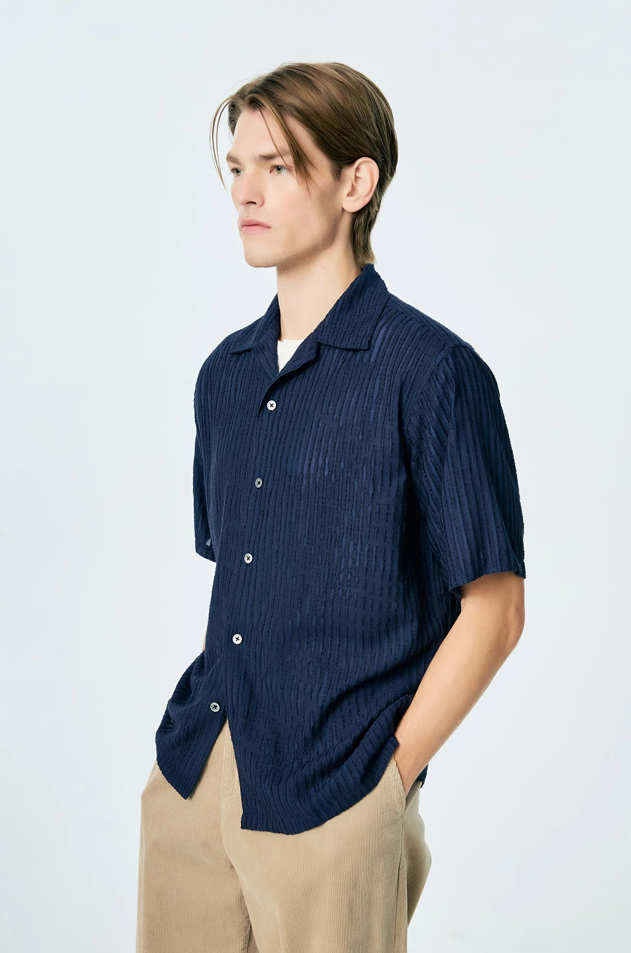 Sustainable Textured Viscose Resort Shirt - Image 2