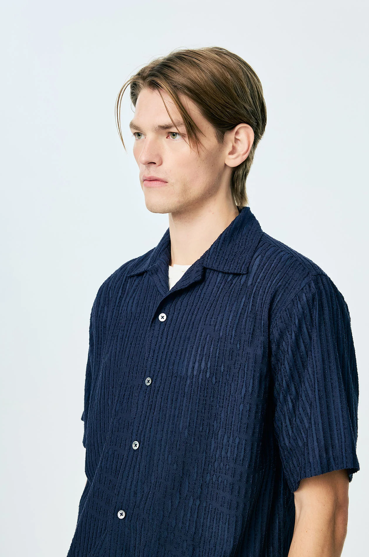 Sustainable Textured Viscose Resort Shirt - Image 3