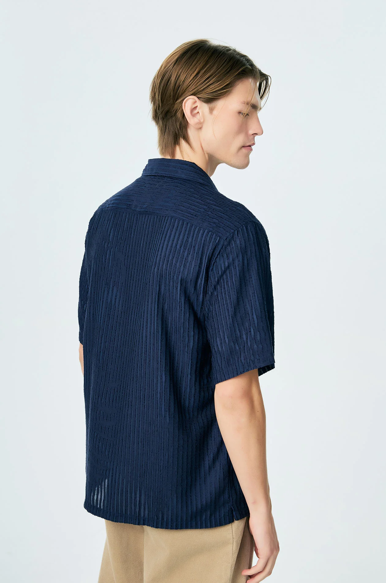 Sustainable Textured Viscose Resort Shirt - Image 4