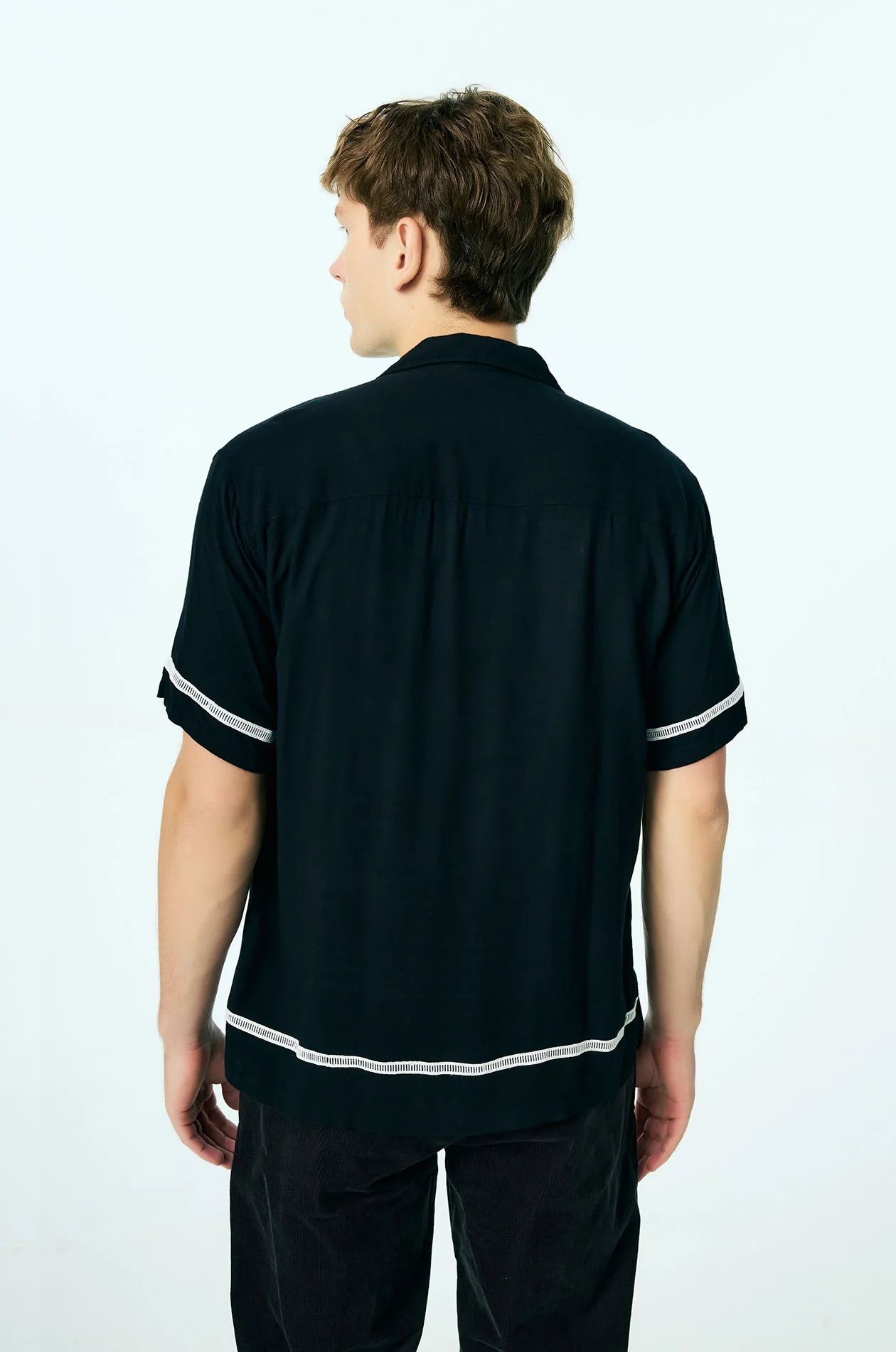 Contrast Trim Lyocell Resort Shirt - Image 4
