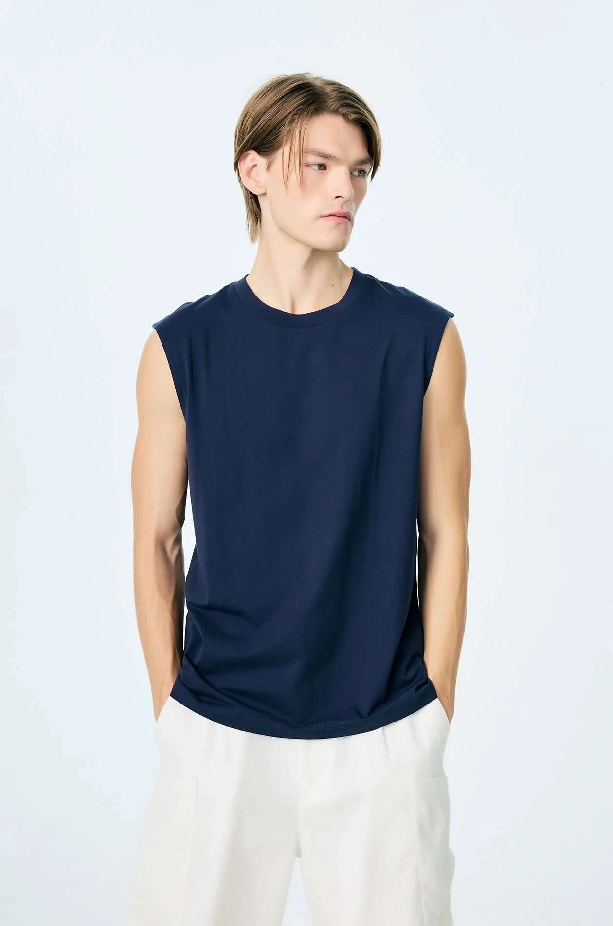 Sleeveless Cotton Jersey T-Shirt - Image 6