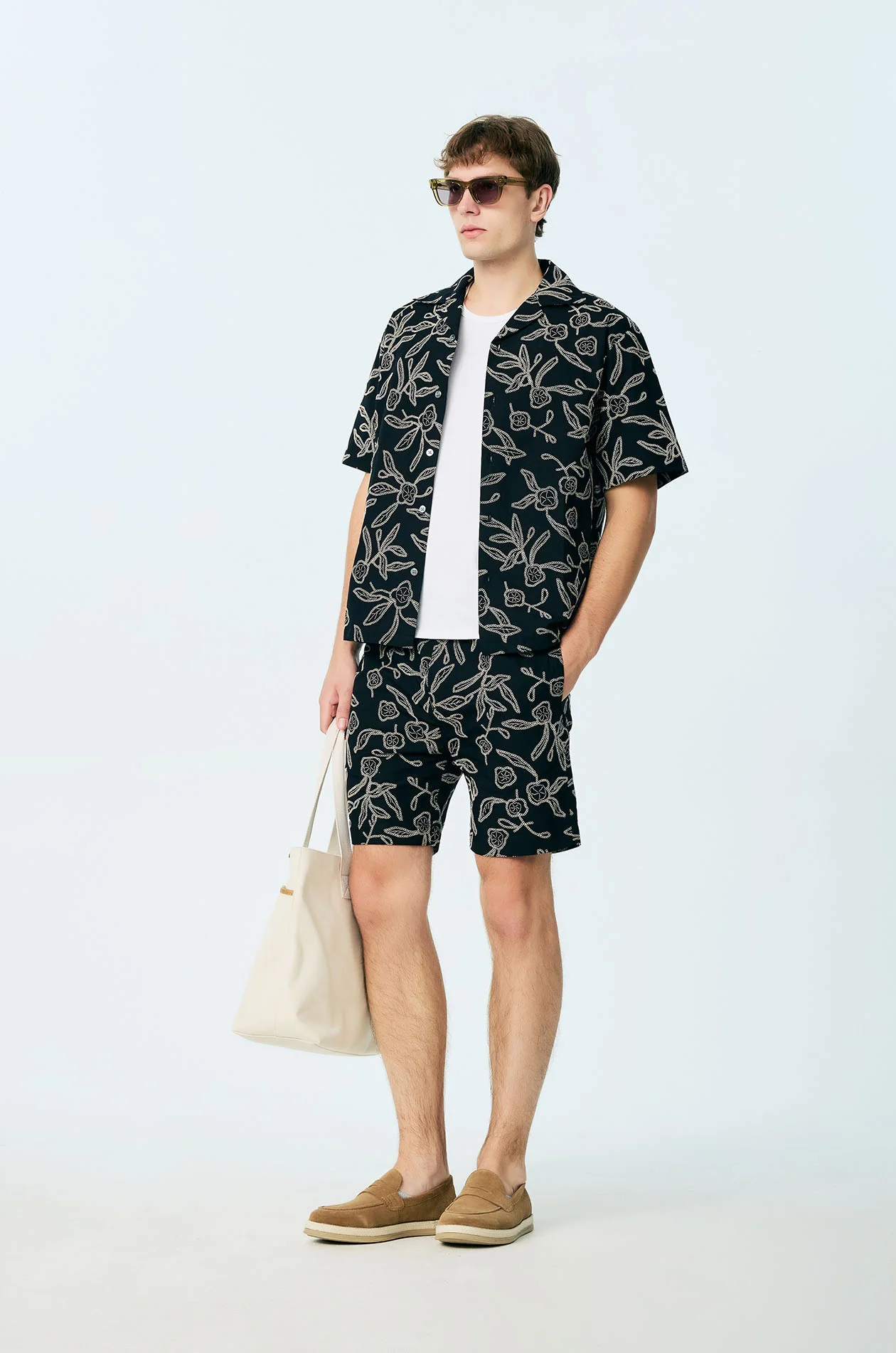 Floral Print Cotton Resort Shirt