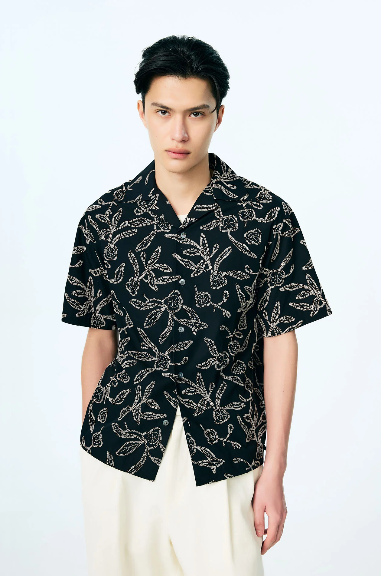Floral Print Cotton Resort Shirt - Image 2
