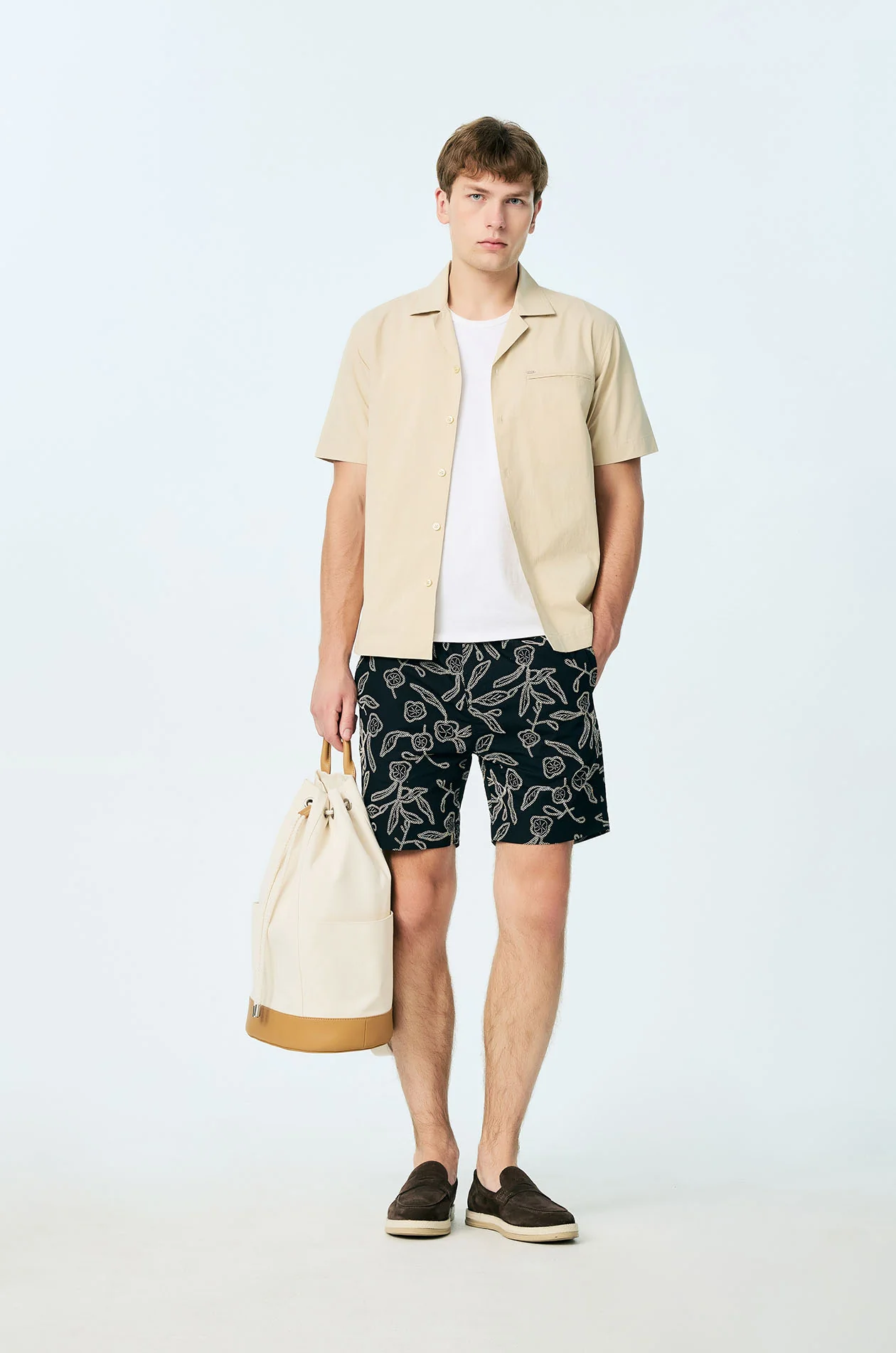 Floral Print Cotton Easy Shorts