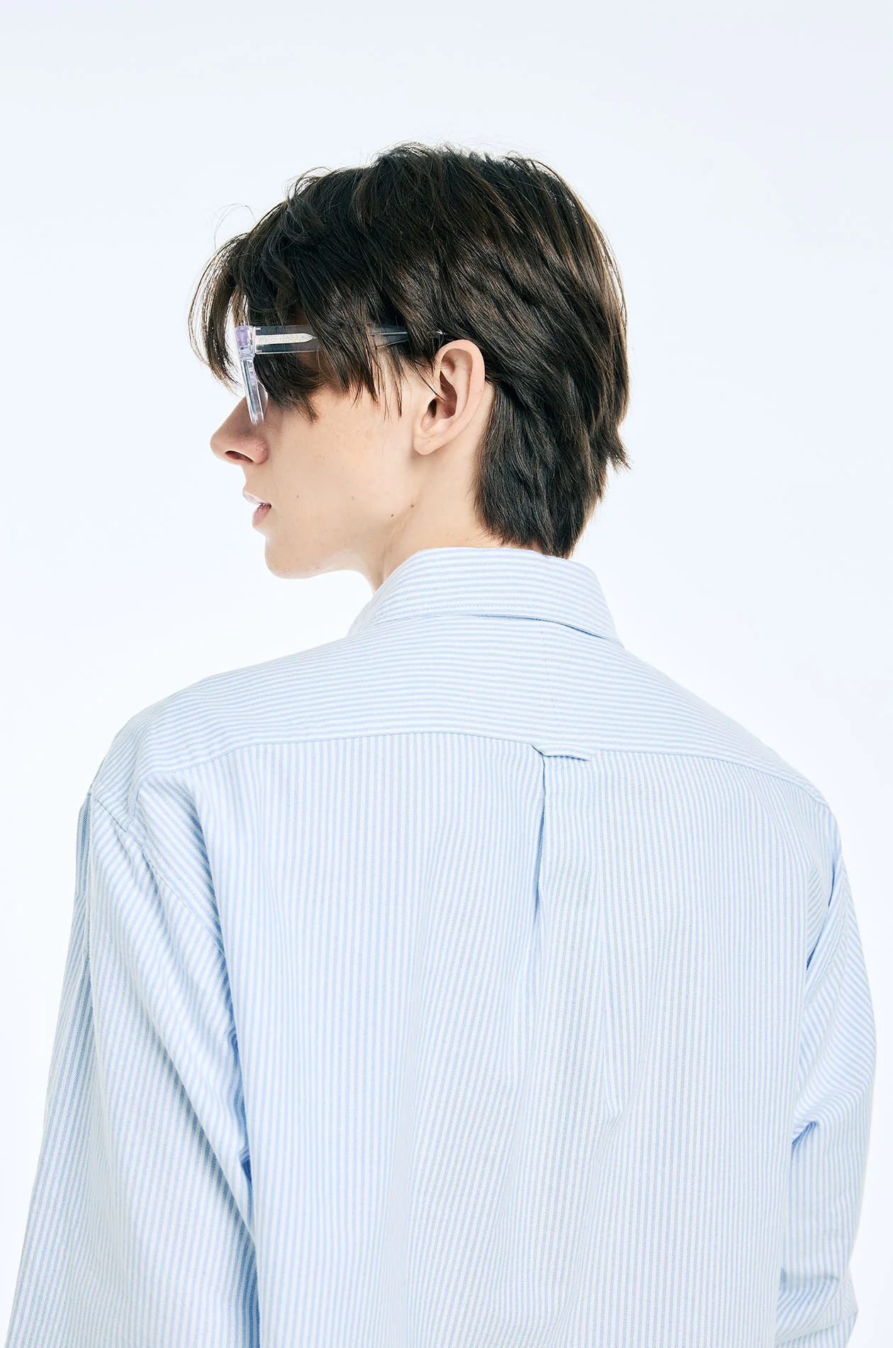 Striped Button Down Collar Oxford Shirt - Image 3
