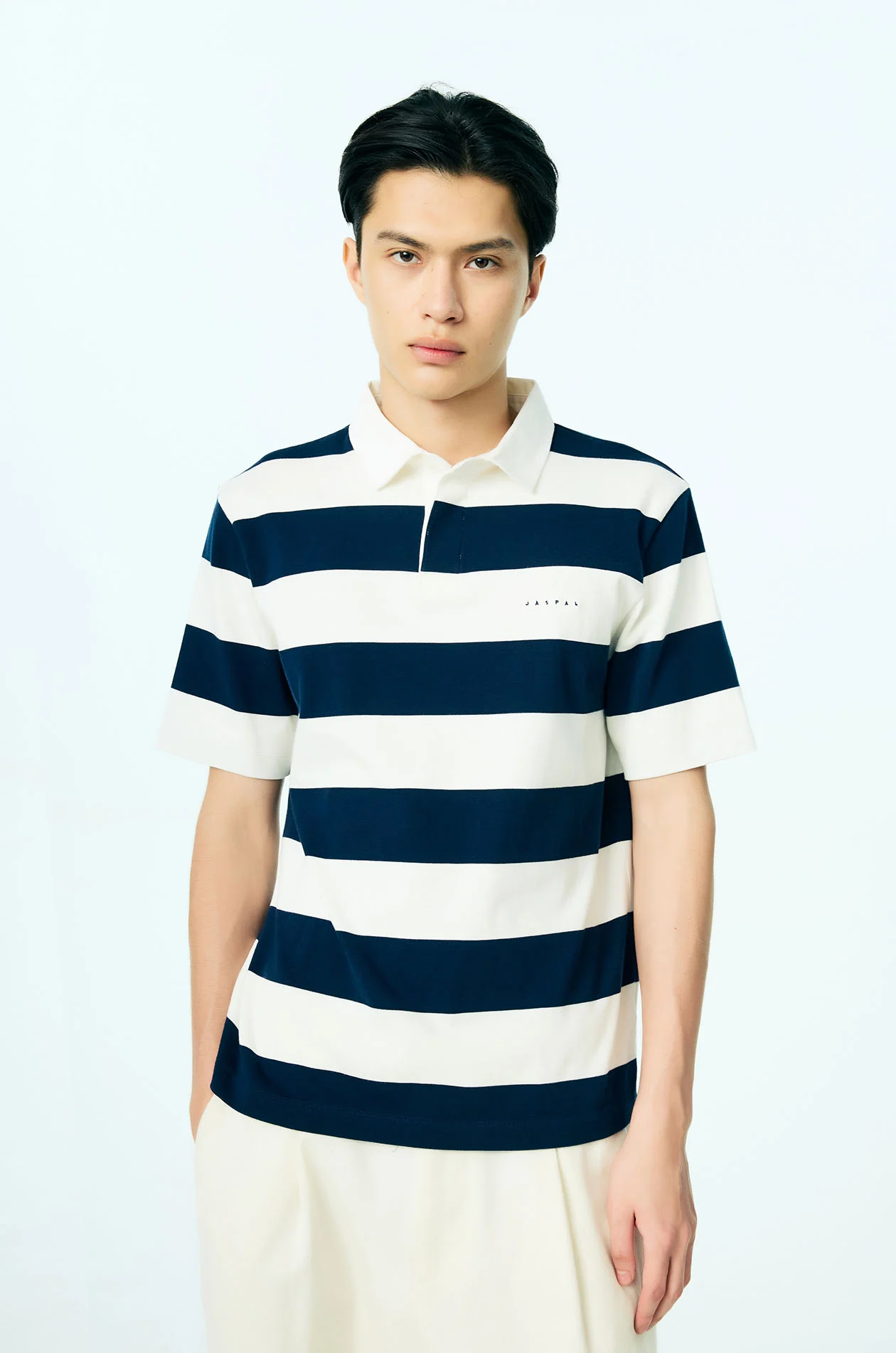 Awning Stripe Jersey Polo Shirt - Image 10