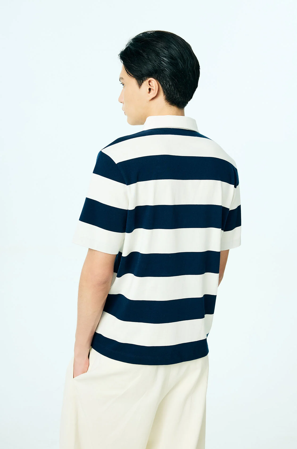 Awning Stripe Jersey Polo Shirt - Image 13