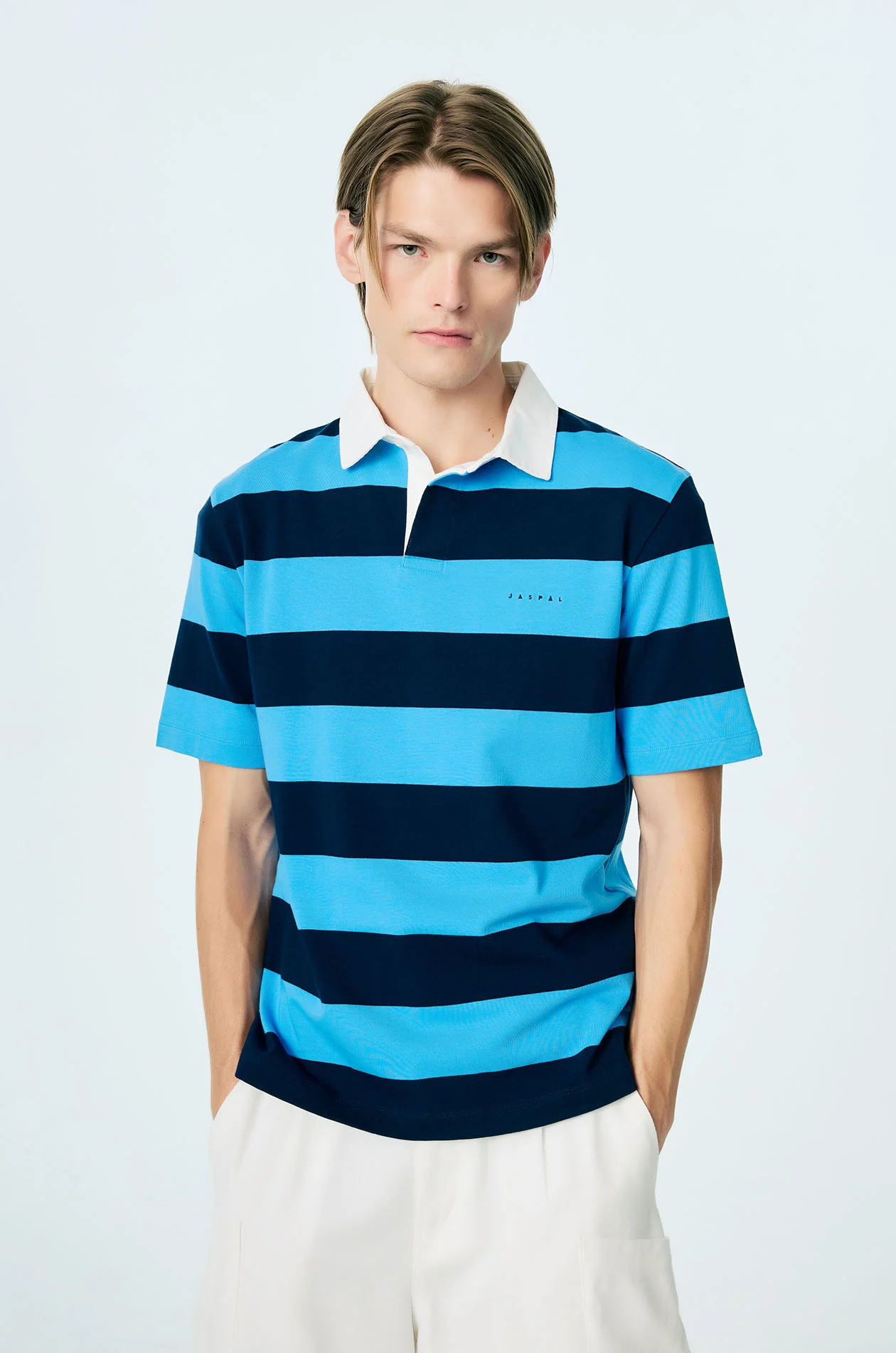 Awning Stripe Jersey Polo Shirt - Image 2