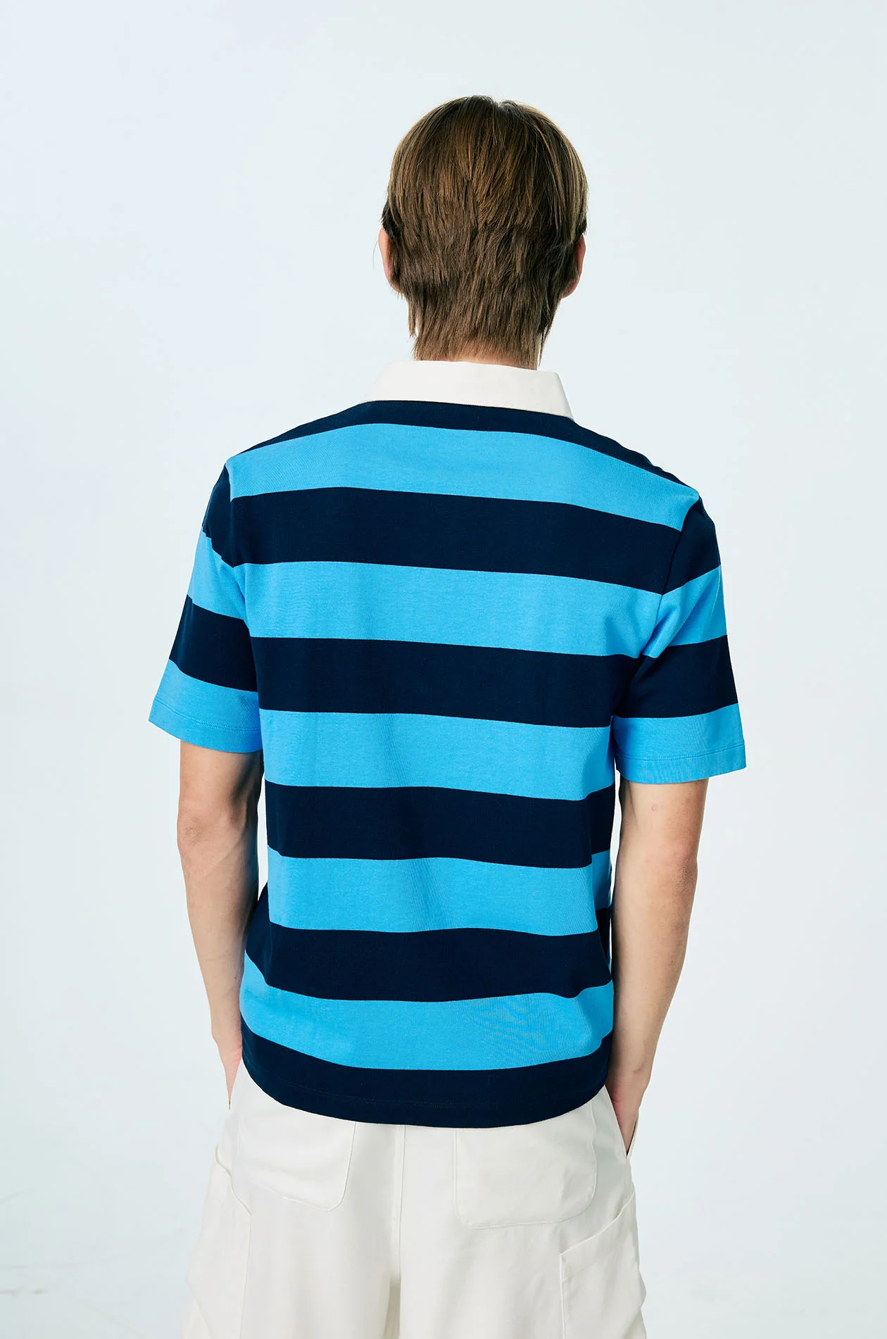 Awning Stripe Jersey Polo Shirt - Image 4