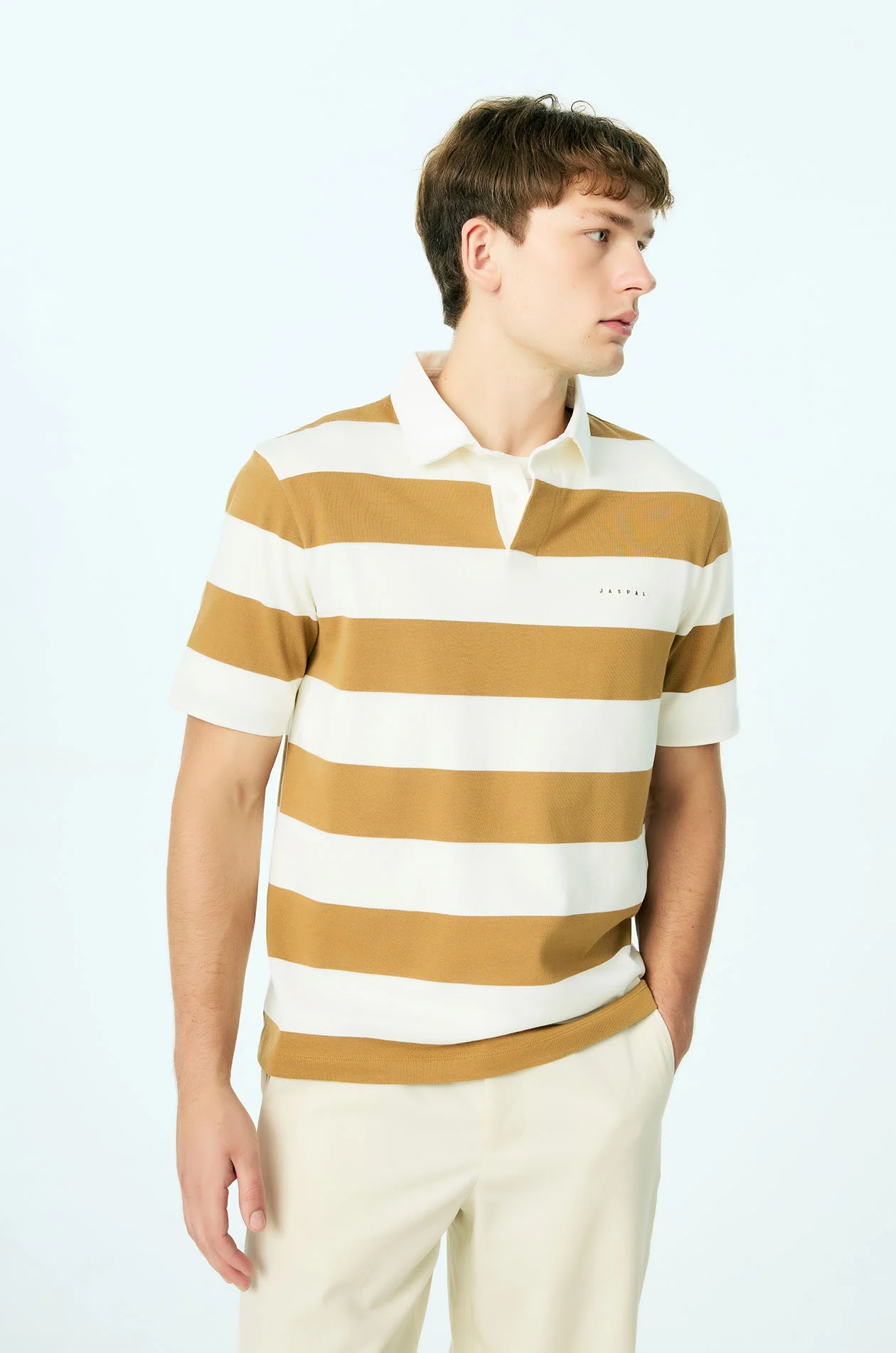 Awning Stripe Jersey Polo Shirt - Image 6