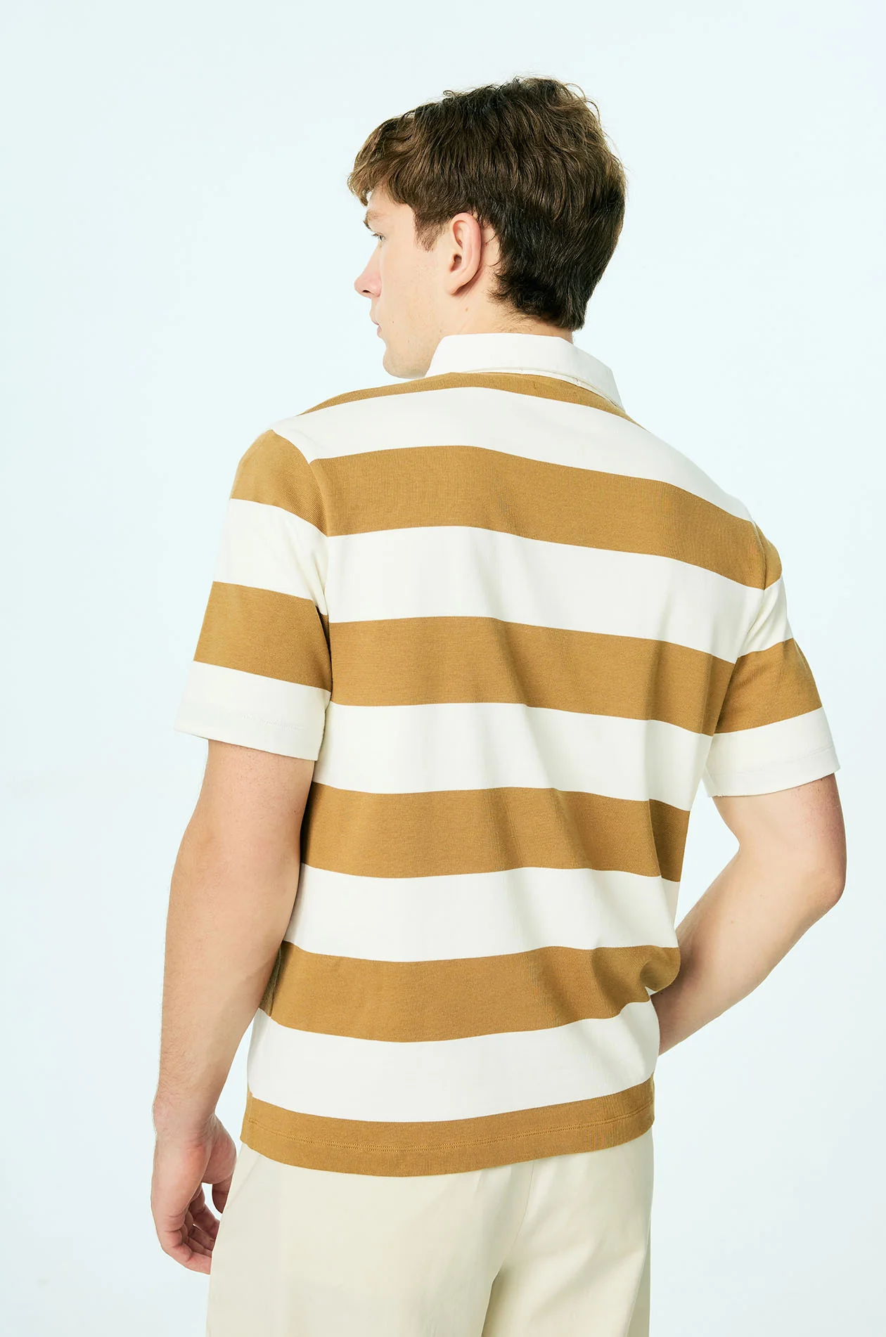Awning Stripe Jersey Polo Shirt - Image 8