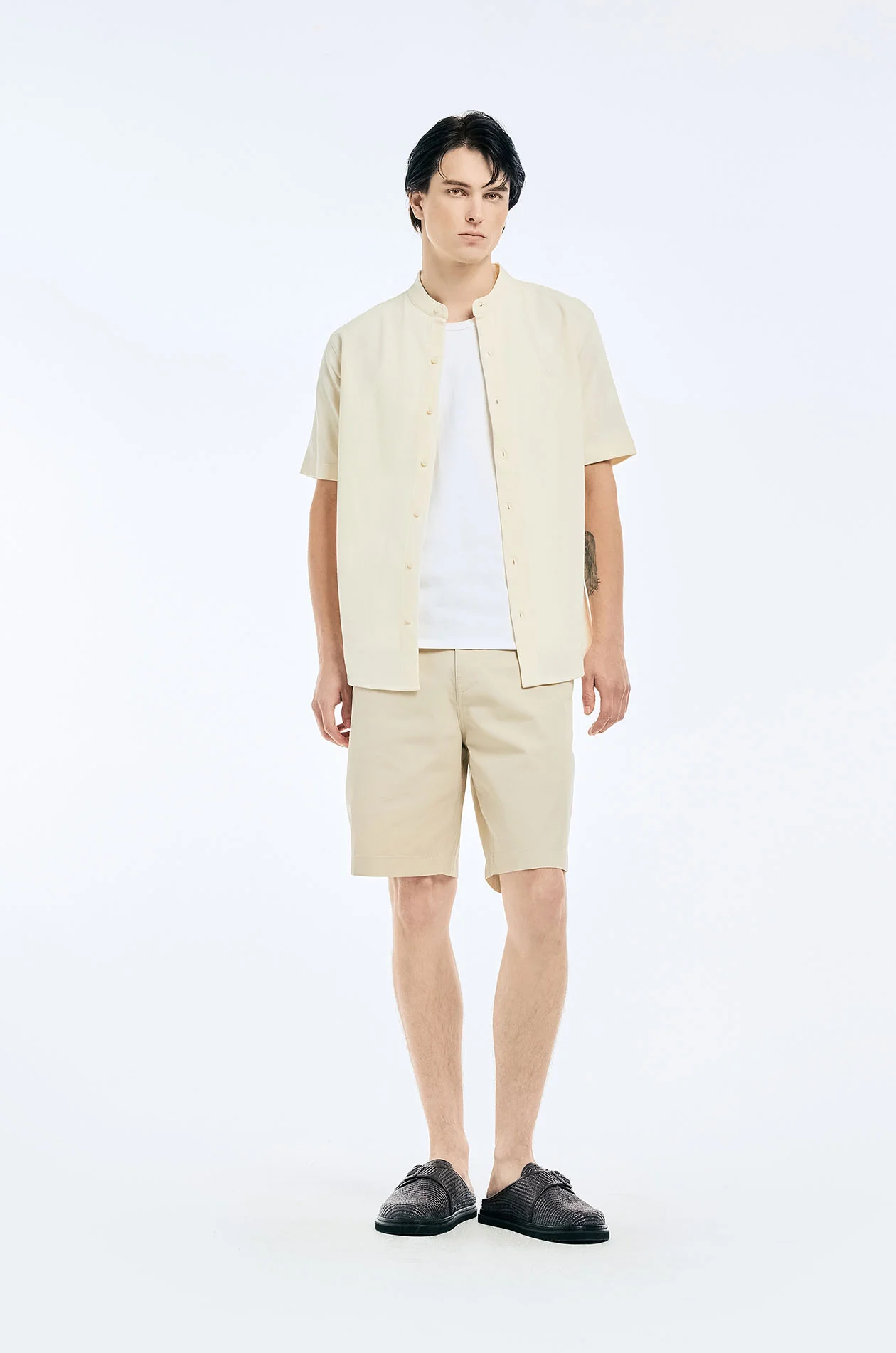 Collarless Pique Shirt - Image 10