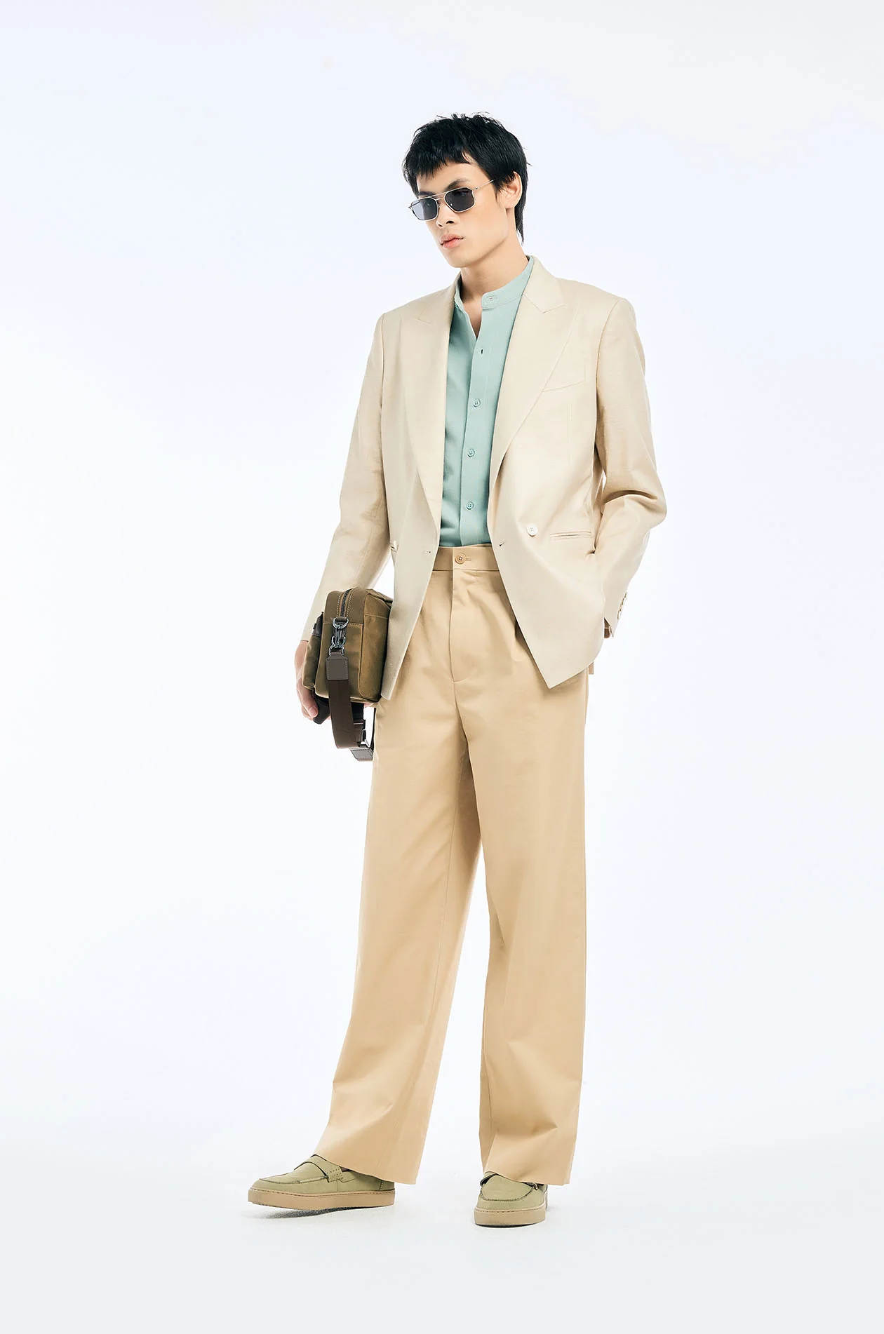 Collarless Pique Shirt - Image 11