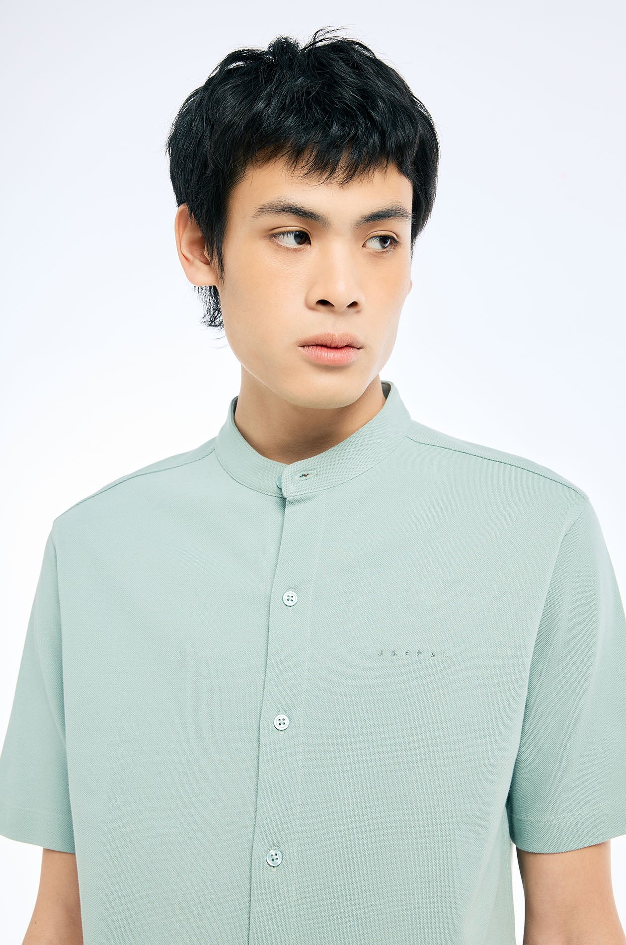 Collarless Pique Shirt - Image 13