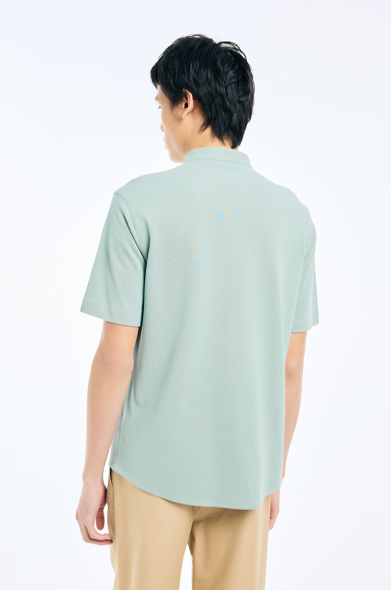 Collarless Pique Shirt - Image 14