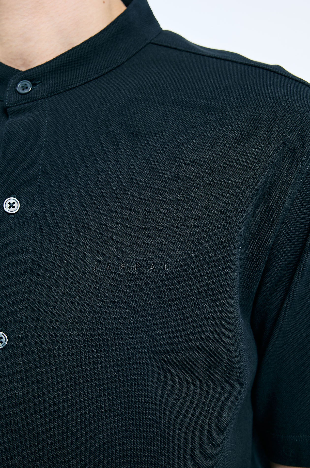 Collarless Pique Shirt - Image 4