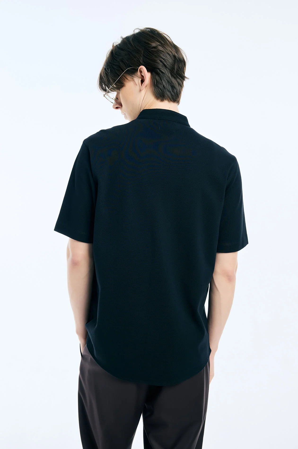 Collarless Pique Shirt - Image 5