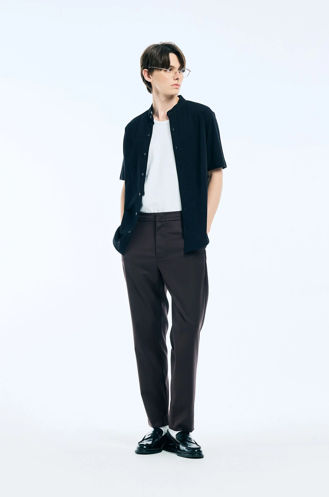 Collarless Pique Shirt - Image 6