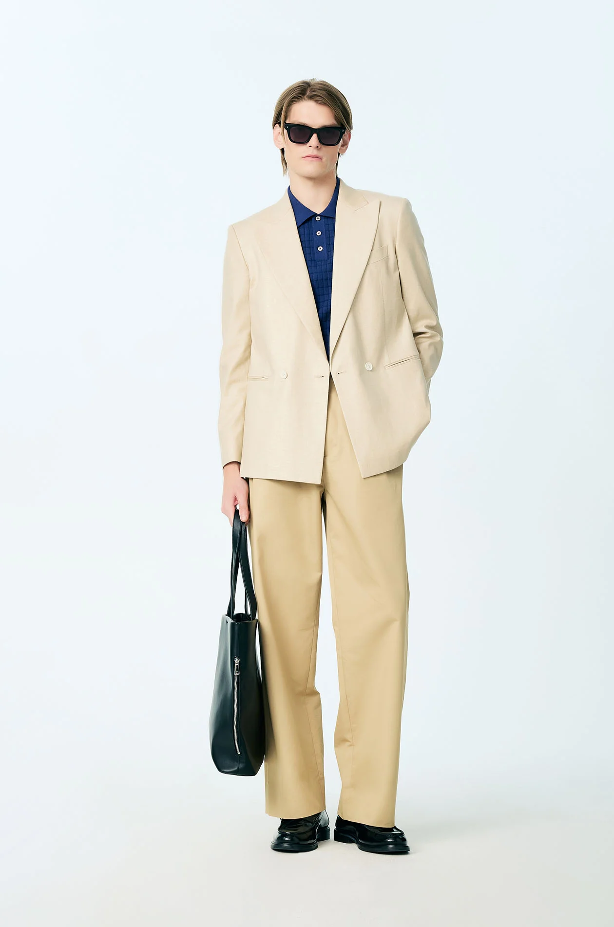 Grid Texture Knit Polo - Image 5