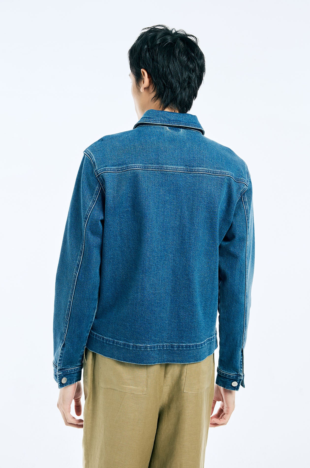 Zipper Denim Blouson Jacket - Image 4