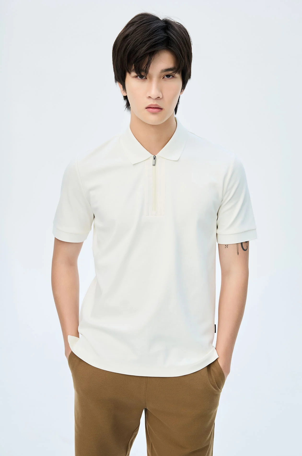 Relaxed Zipper Polo Shirt - Image 6