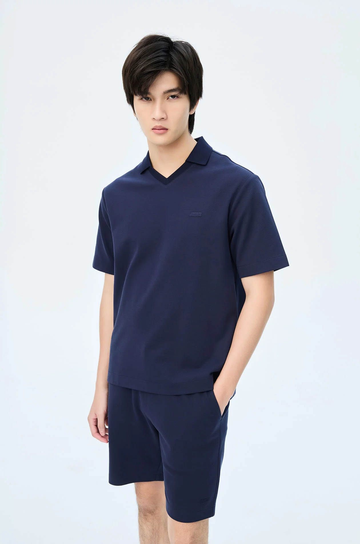 Open Collar Pique Polo Shirt - Image 12