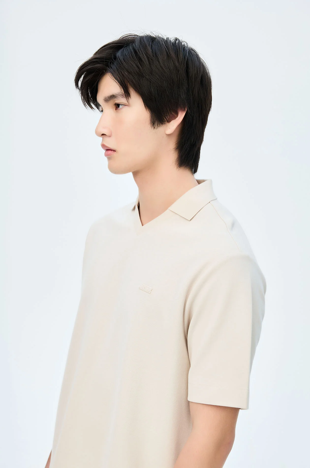 Open Collar Pique Polo Shirt - Image 3