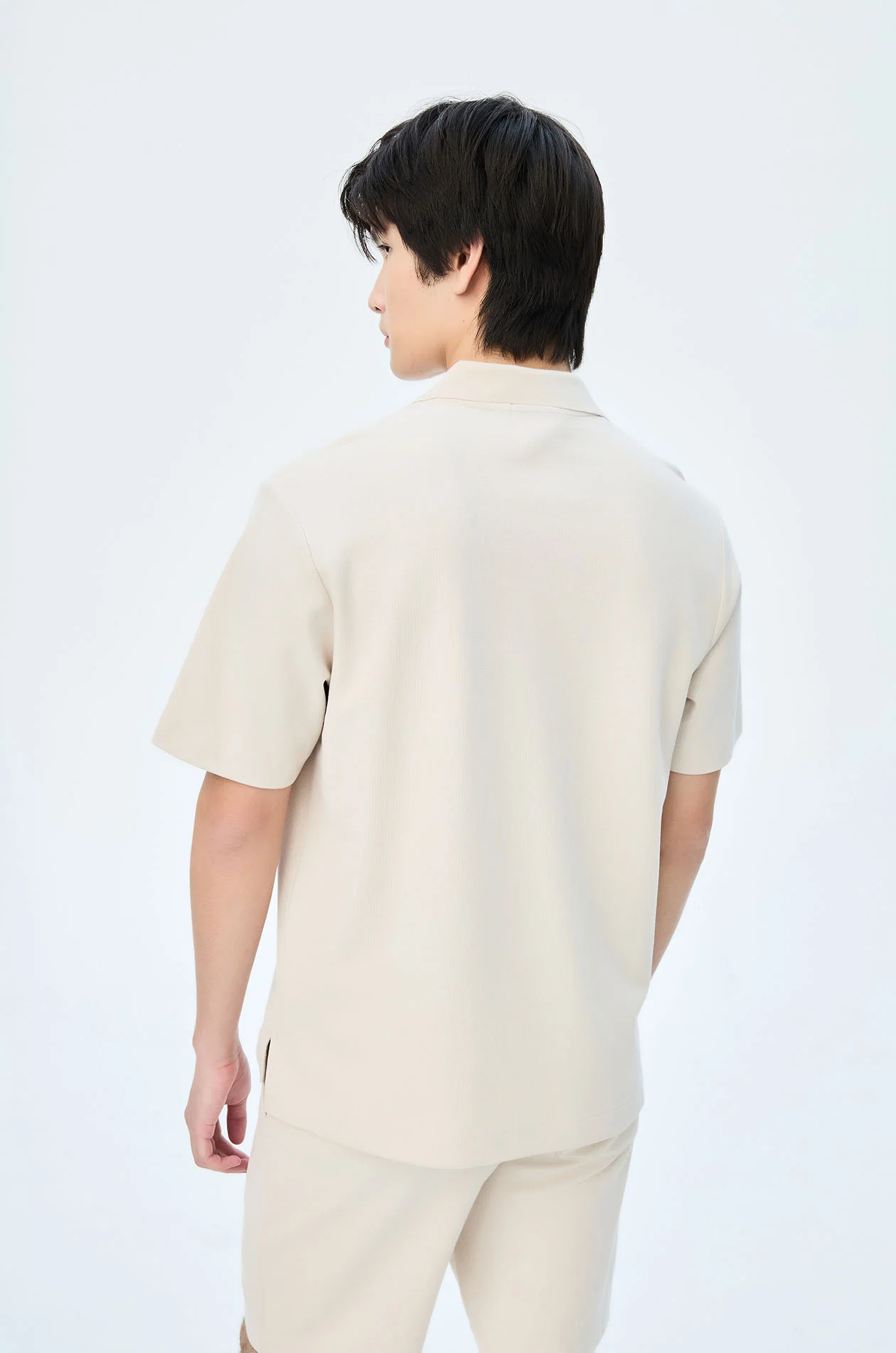 Open Collar Pique Polo Shirt - Image 5