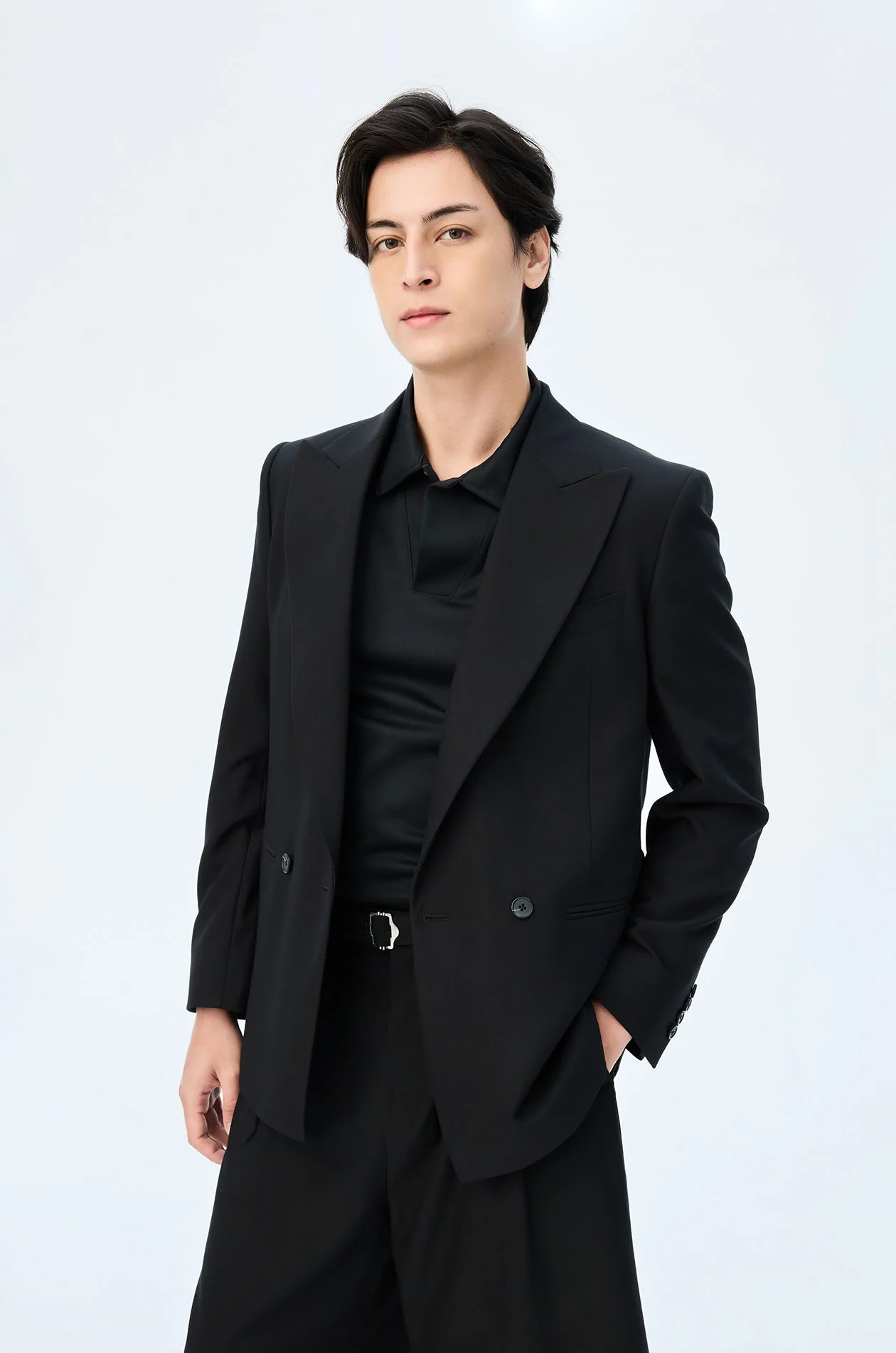 Double-Breasted Wool Blend Blazer - Image 2