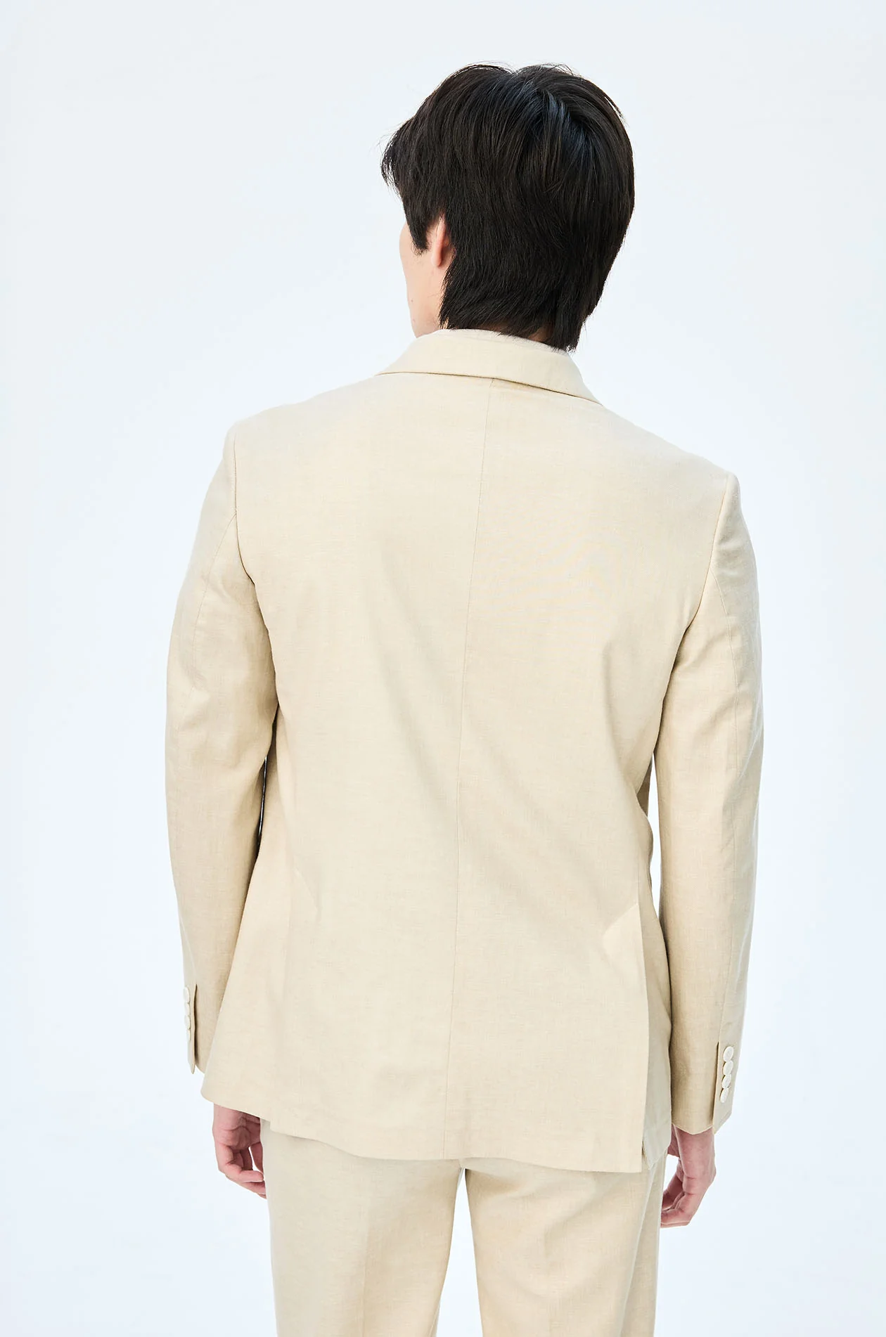 Double-Breasted Linen Blend Blazer - Image 4