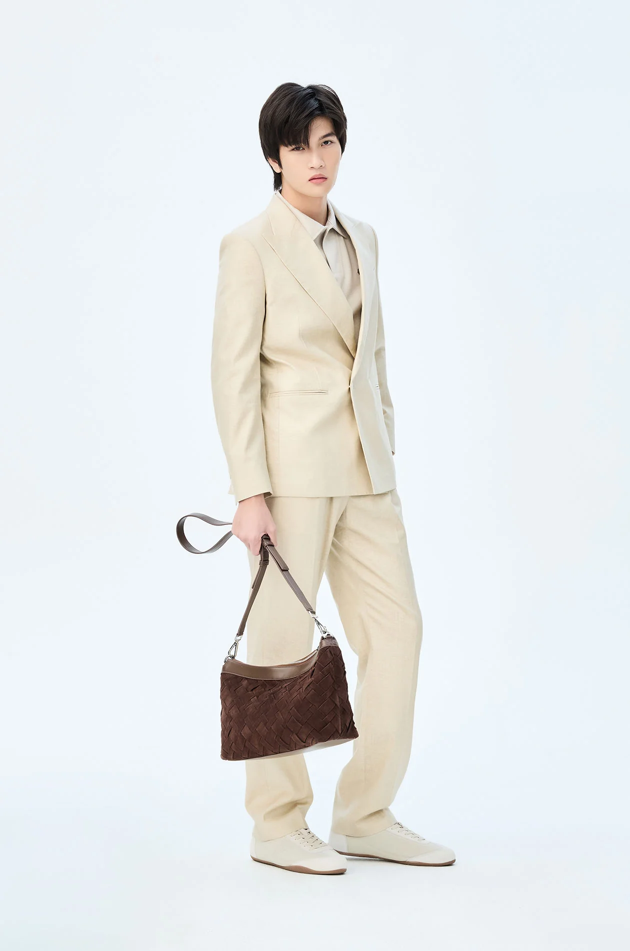 Double-Breasted Linen Blend Blazer - Image 5