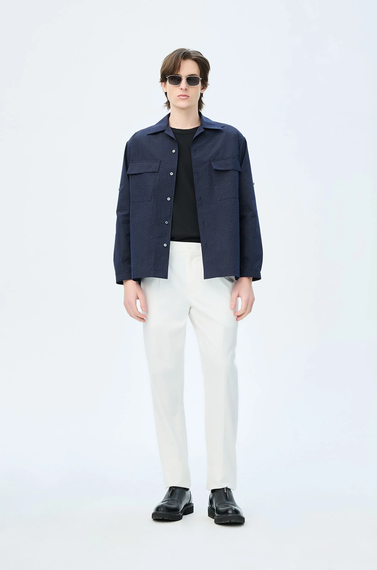 Striped Seersucker Overshirt - Image 6