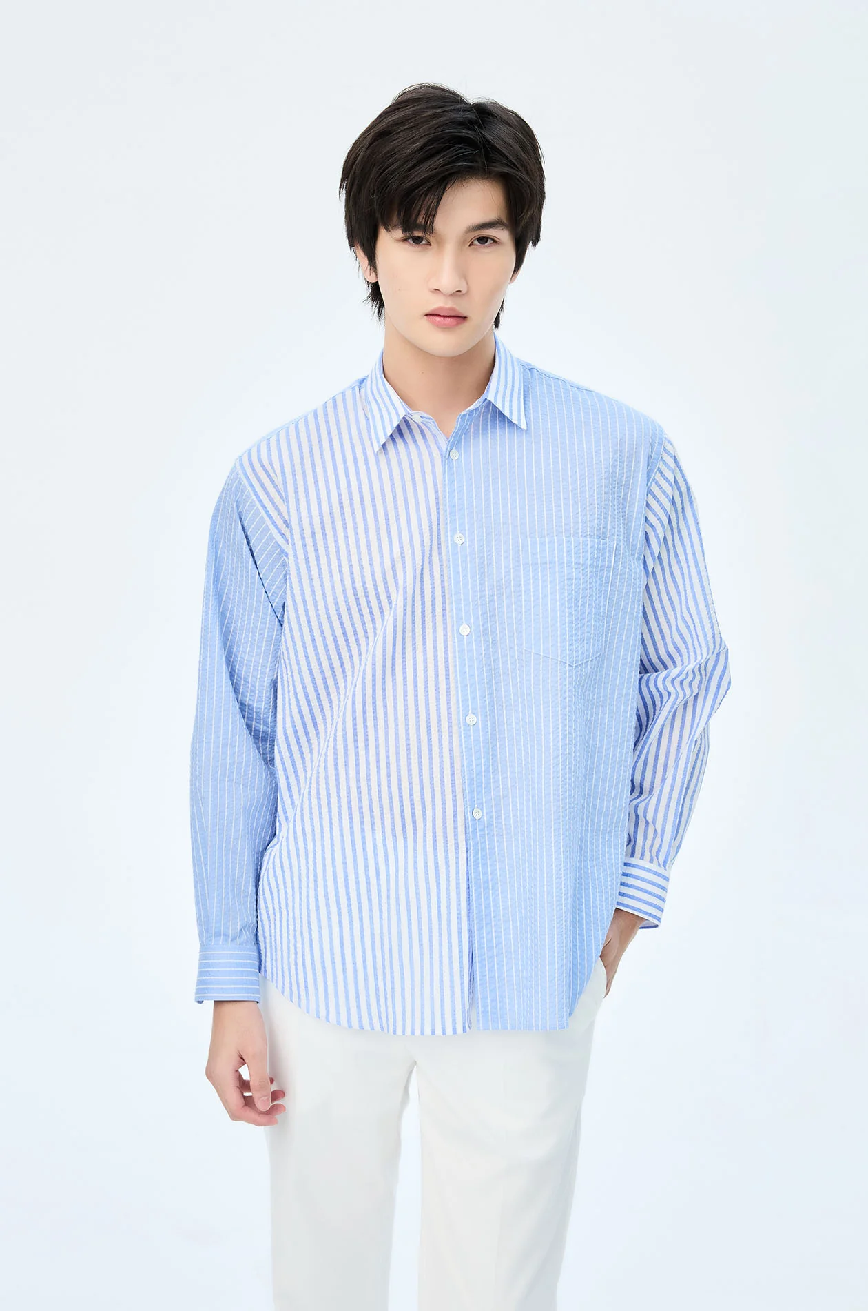 Distinctive Striped Seersucker Shirt - Image 6