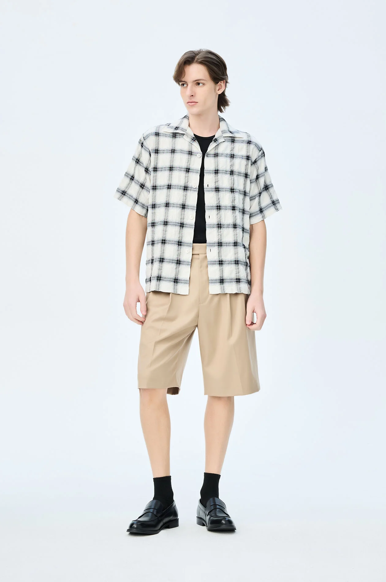 Crinkled Plaid Resort Shirt