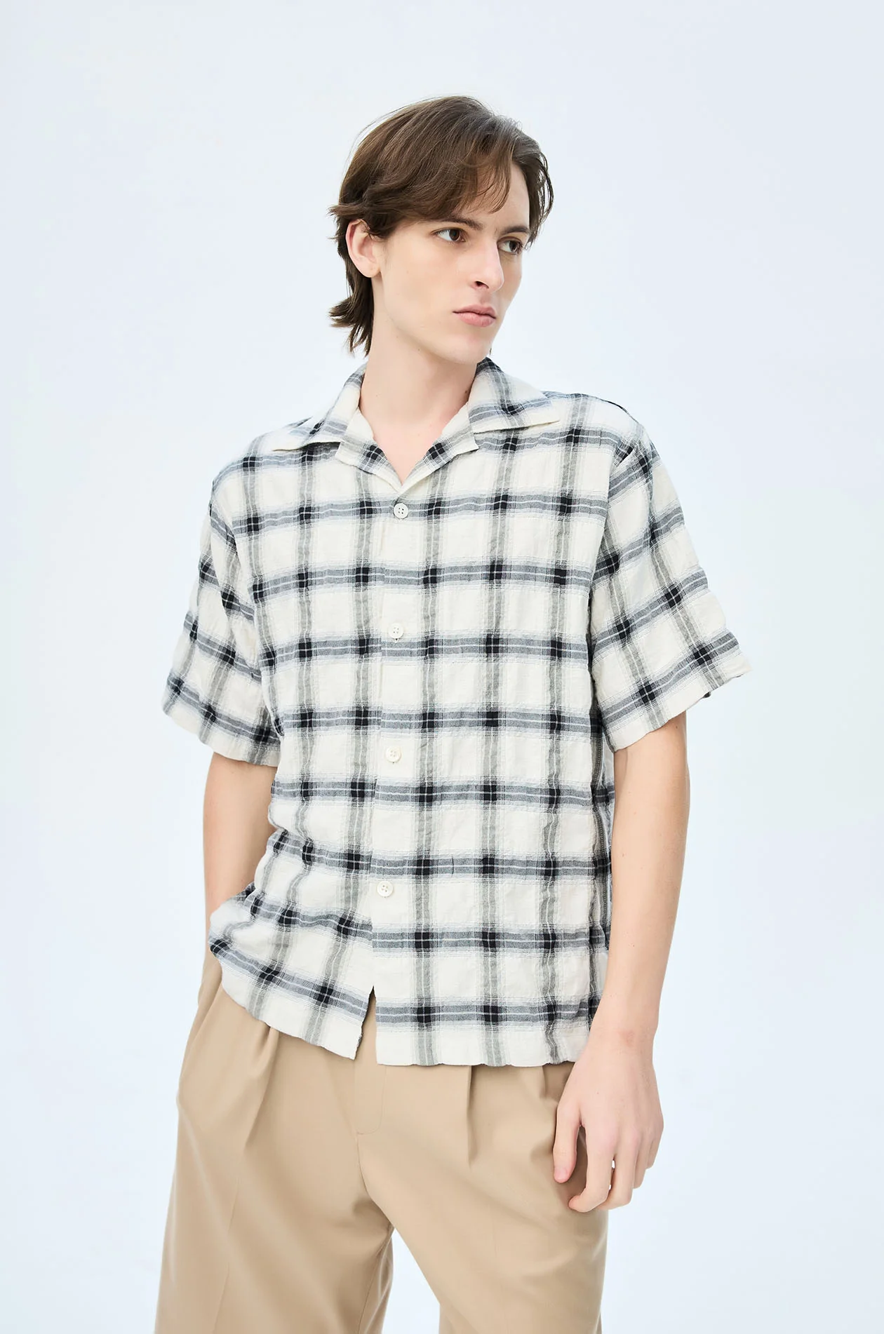 Crinkled Plaid Resort Shirt - Image 2