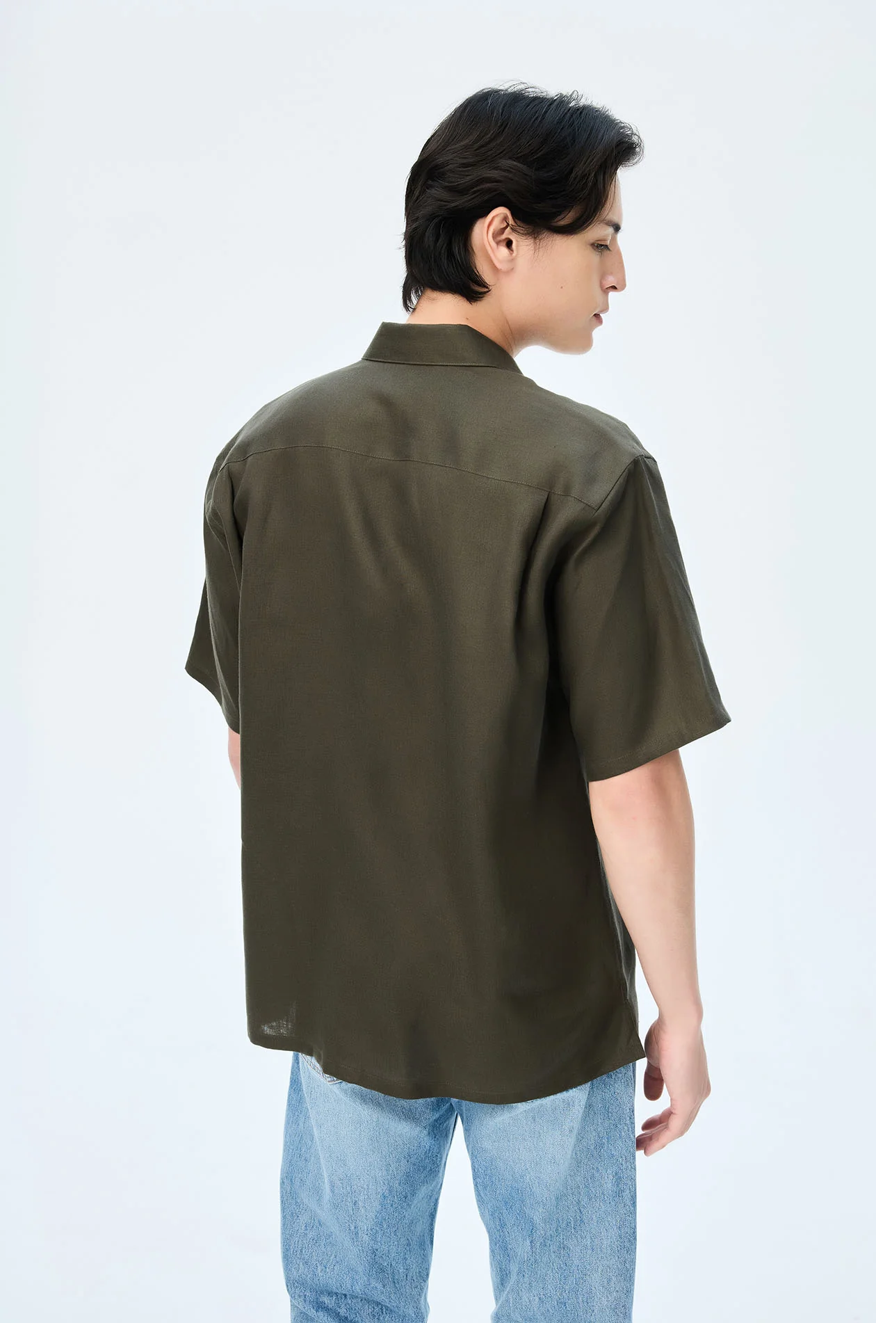 Linen Blend Relaxed Shirt - Image 4