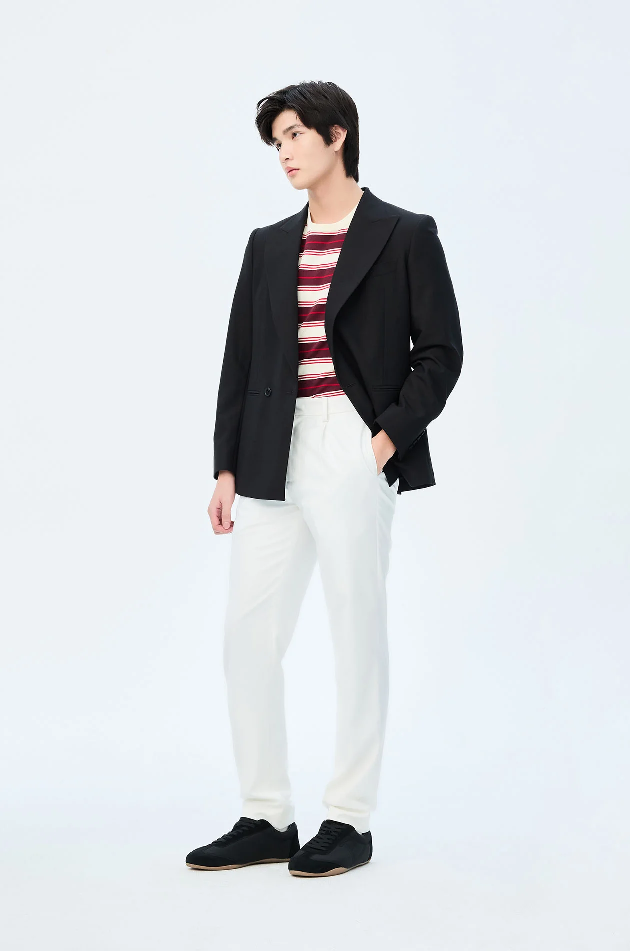Striped Fine Knit T-Shirt - Image 11