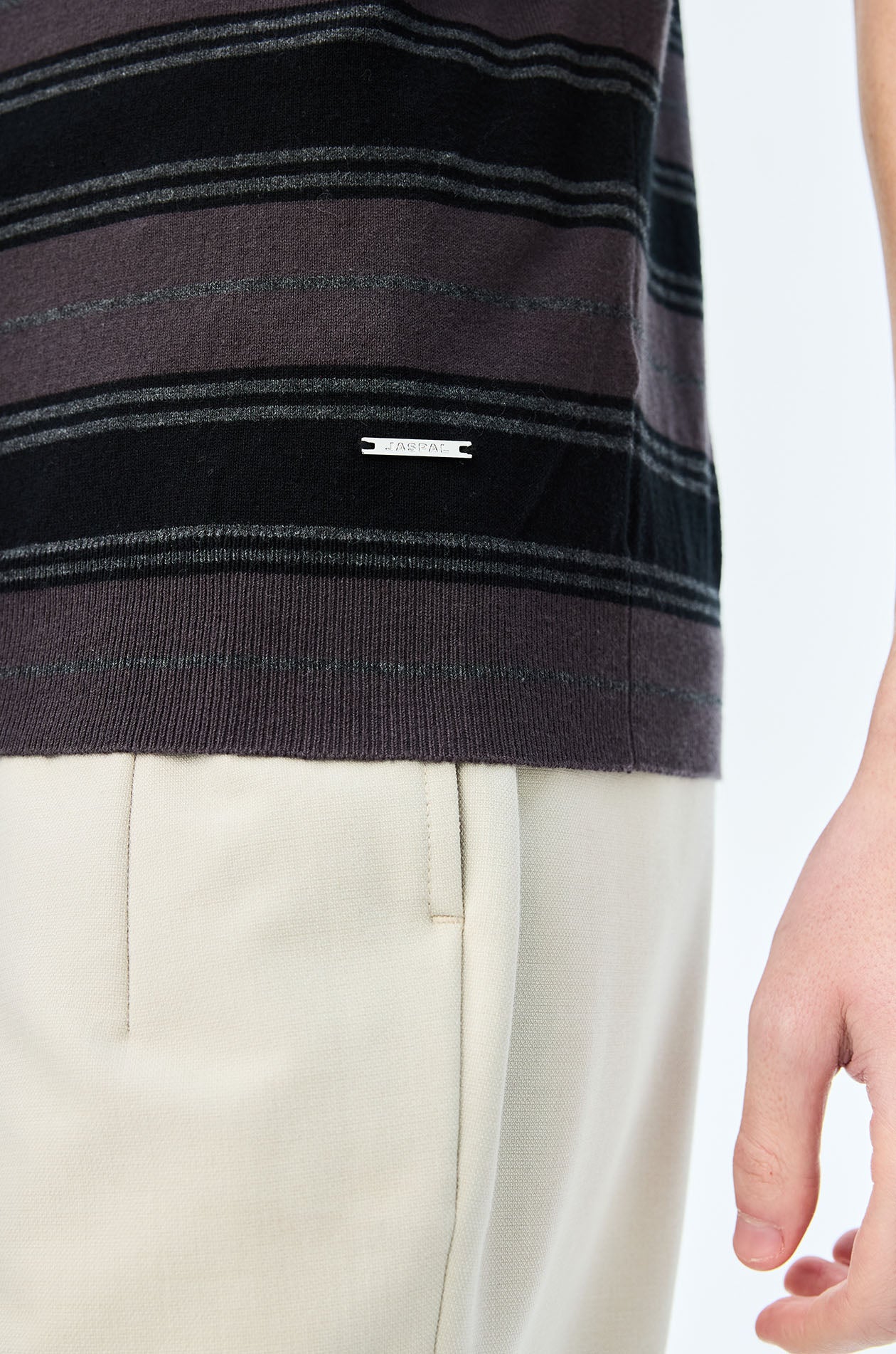 Striped Fine Knit T-Shirt - Image 4