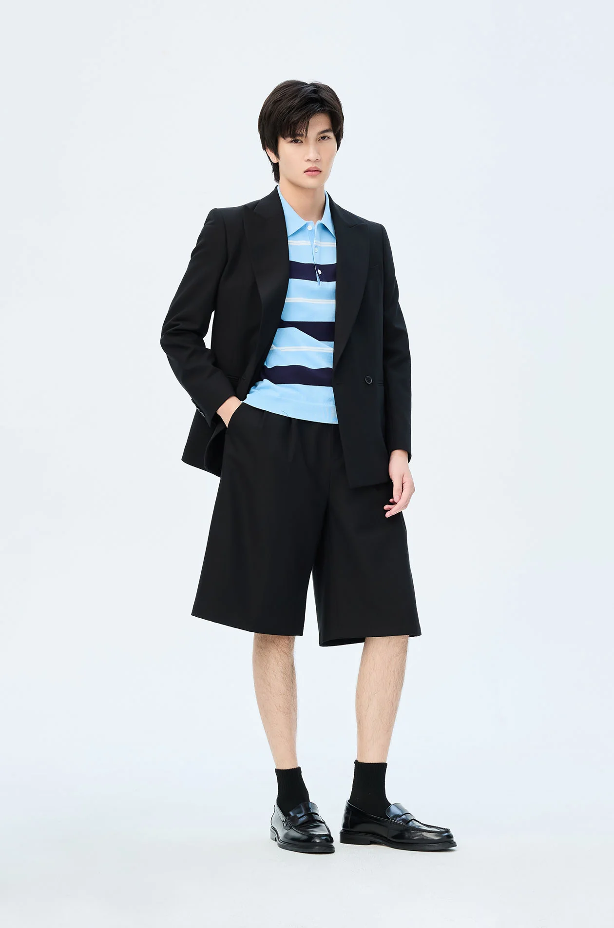 Striped Fine Knit Polo Shirt - Image 6