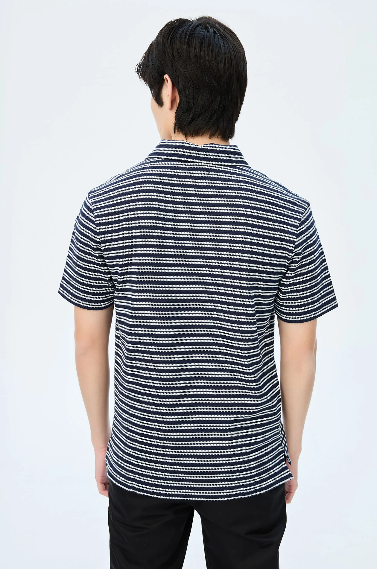 Striped Jacquard Polo Shirt - Image 10